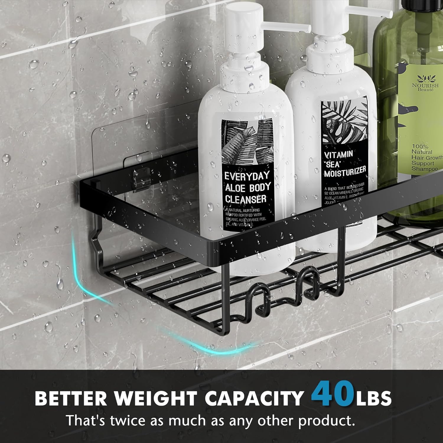 Moforoco 7 Pack Adhesive Shower Organizer Caddy Shelves Rack - Corner Bathroom Storage Organization, Home&Kitchen Decor Inside R