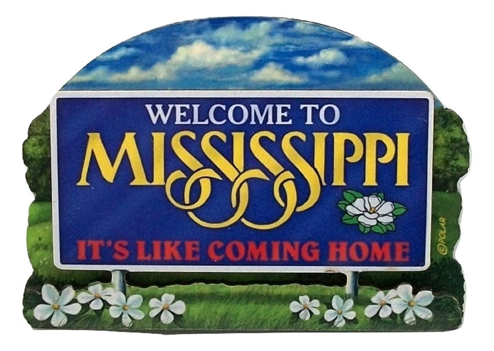 Mississippi State Welcome Sign Wood Fridge Magnet 2