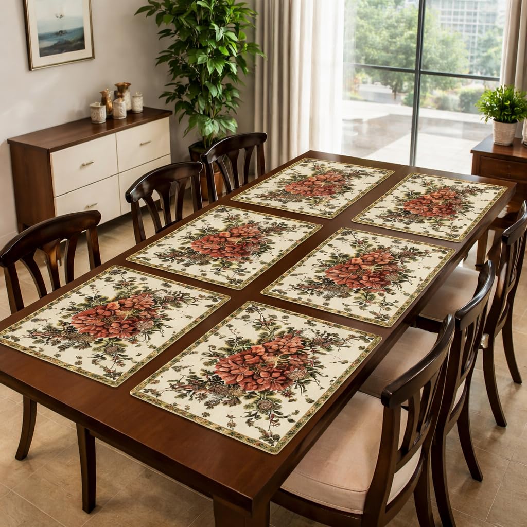 SANRAKSSHAN Placemat | Placemats for Dining Room | AntiSlip Table Mat Set | Placemats for Kitchen Table | Dining Table Placemat