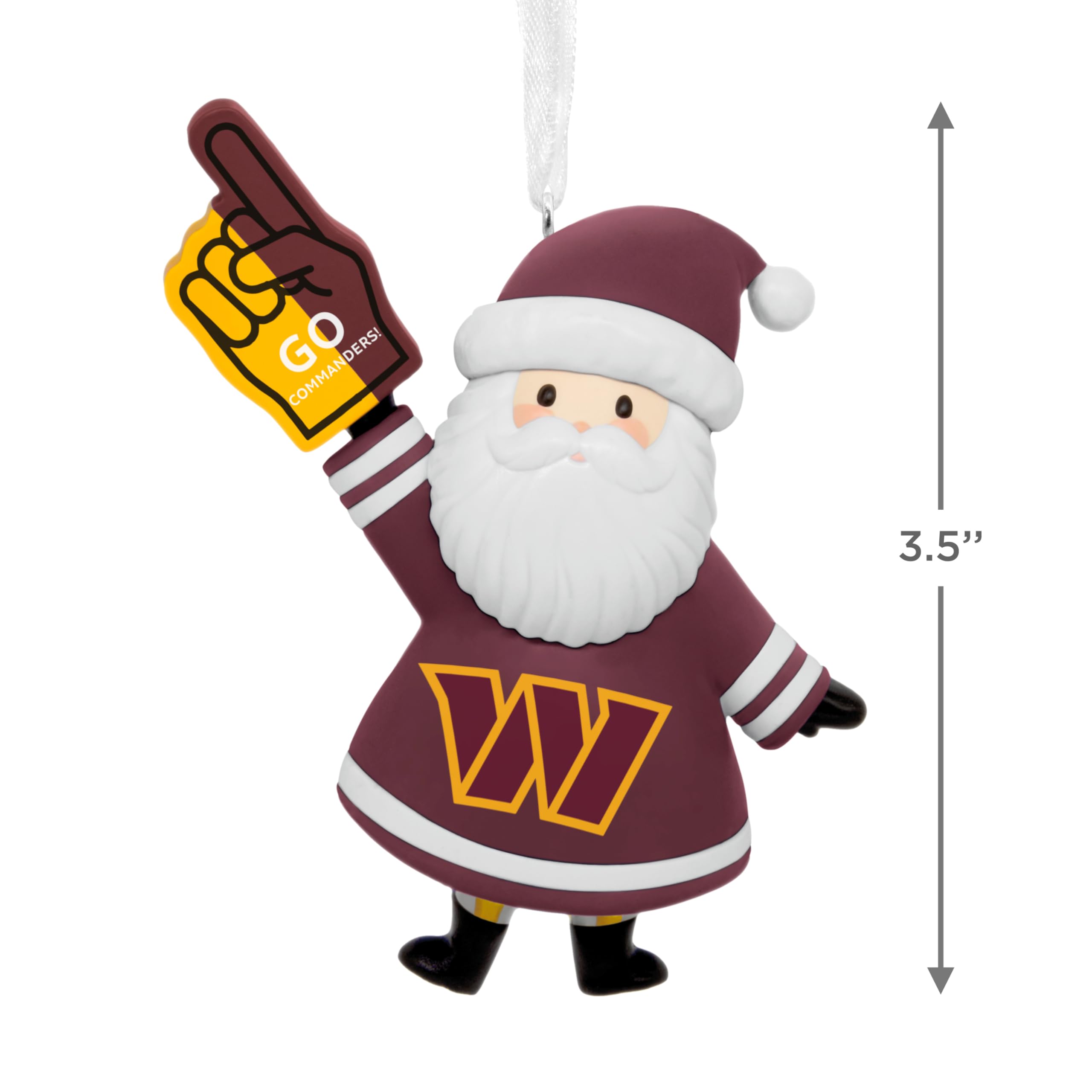 Hallmark NFL Washington Commanders Santa Fan Christmas Ornament, Gifts for Sports Fans