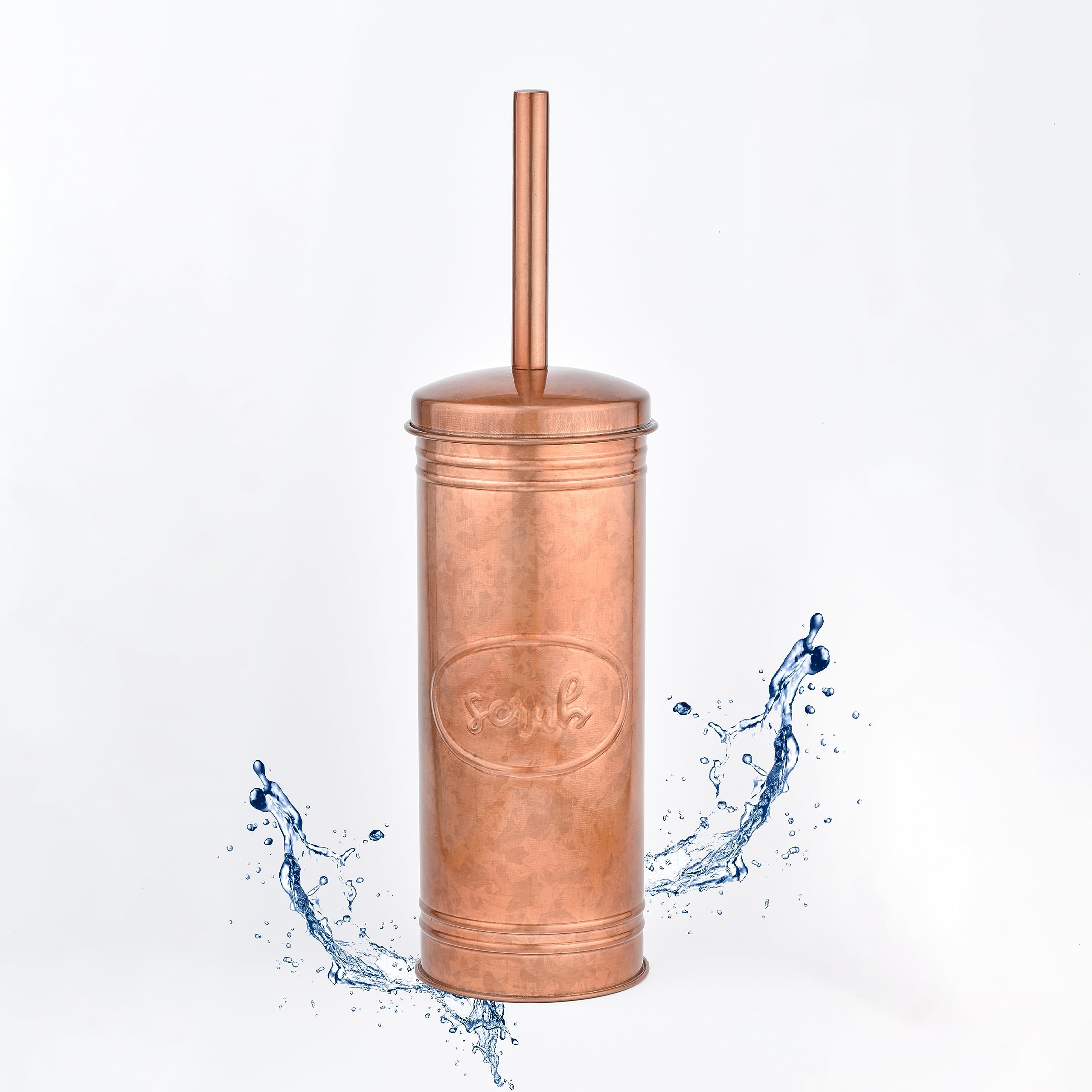 Autumn Alley Copper Toilet Bowl Brush And Holder, Covered Bathroom Toilet Brush For Modern Farmhouse Bathroom Decor, Standing Ru