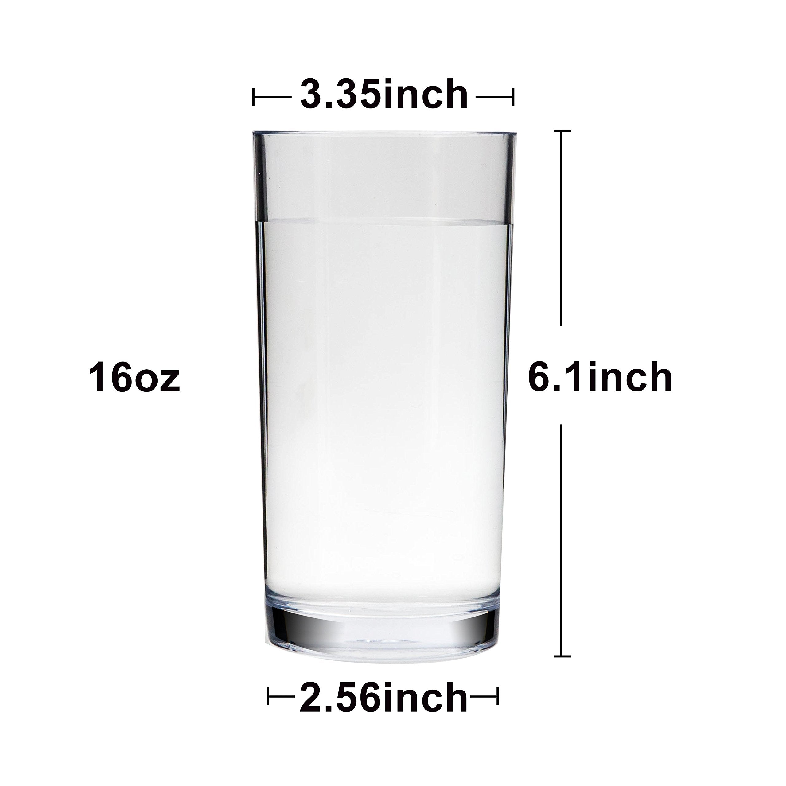 Youngever 8 Pack Plastic Water Tumbler, Plastic Glasses, Reusable Plastic Cups, Unbreakable Glasses, Reusable | No Bpa | Top-Rac