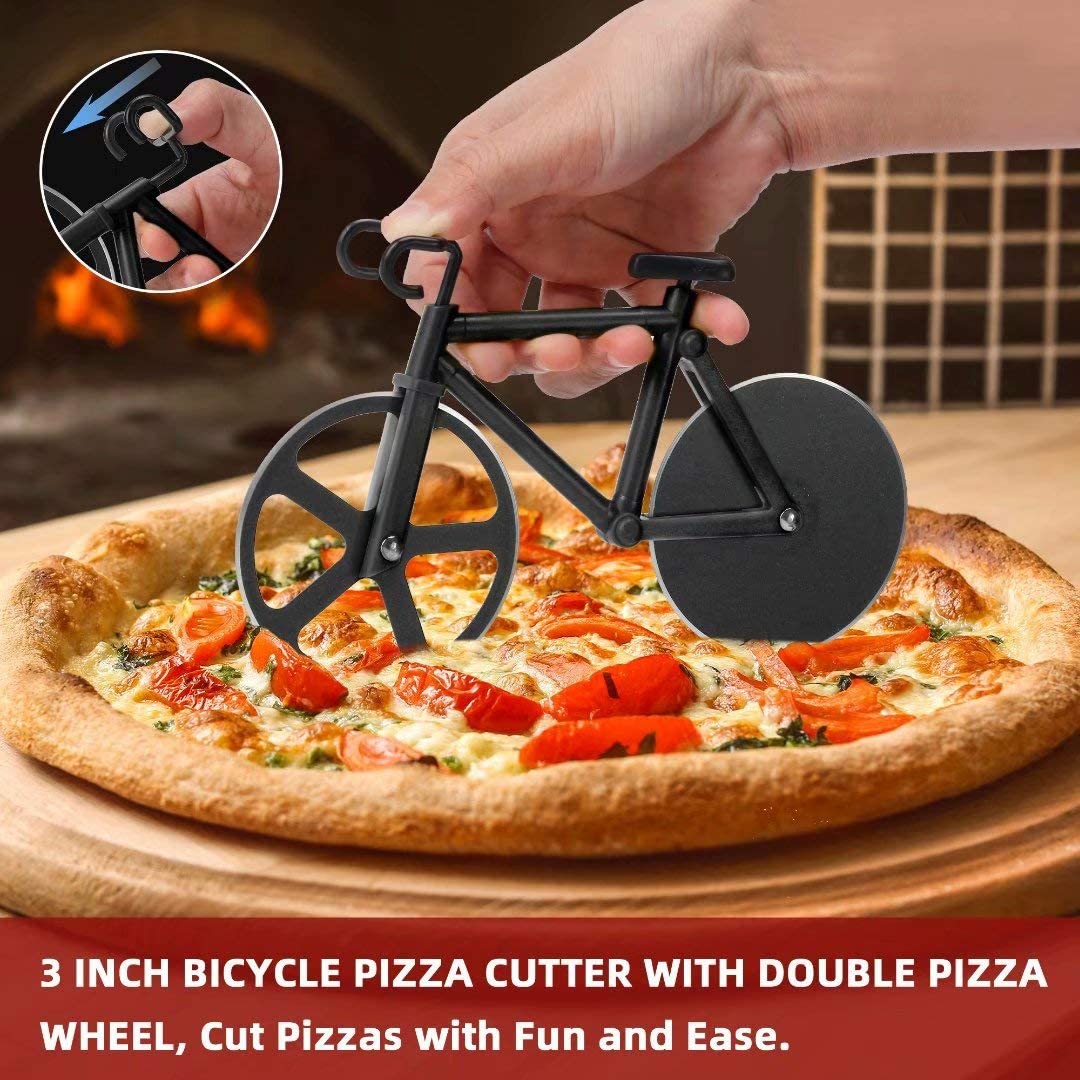 Schvubenr Bicycle Pizza Cutter Wheel - Gifts For Cyclists Men - Housewarming Christmas Gift - Bike Pizza Cutter - Funny Kitchen