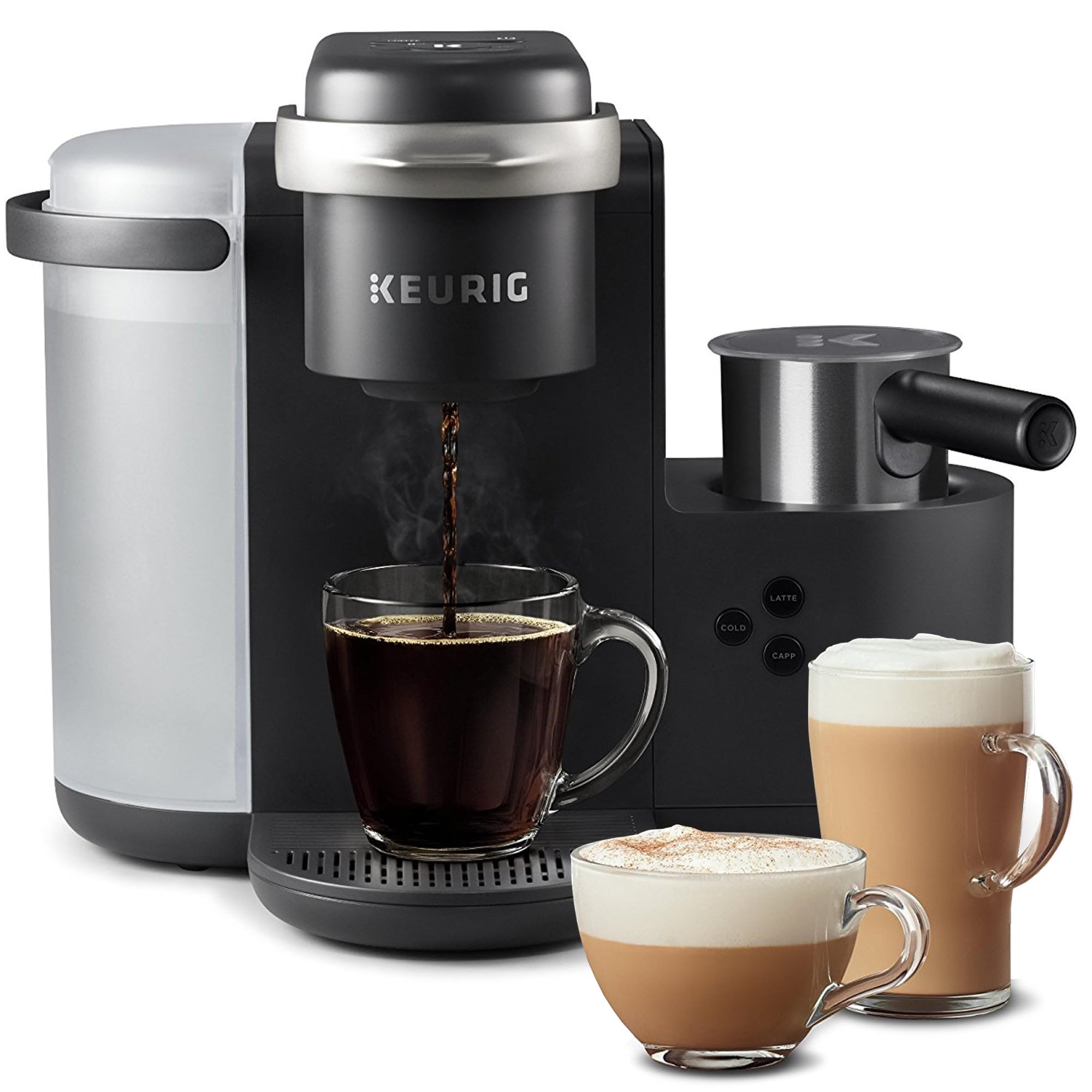 Keurig KCafe KDuo Single Serve Coffee, Latte and Cappuccino Maker, 32 KCup Pods, Dark Charcoal