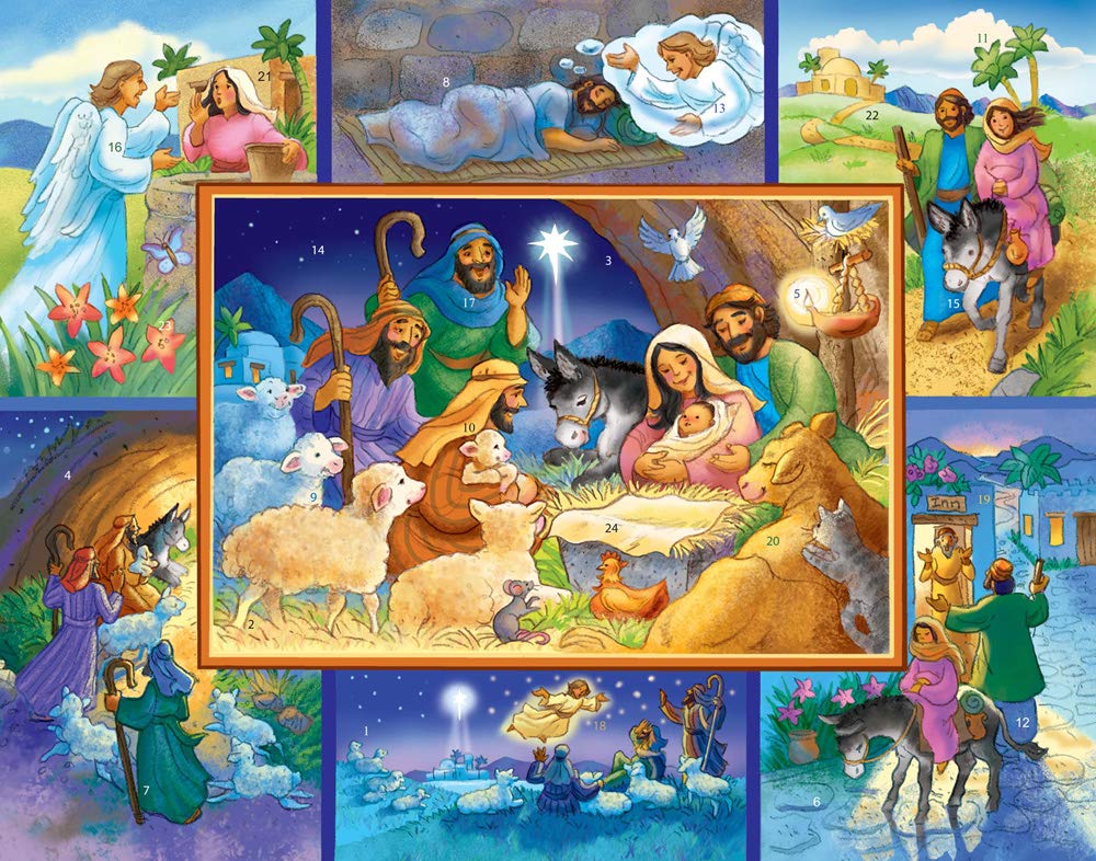 The Nativity Story Advent Calendar (Countdown to Christmas) with Bible Text Nativity Story by Vermont Christmas Company
