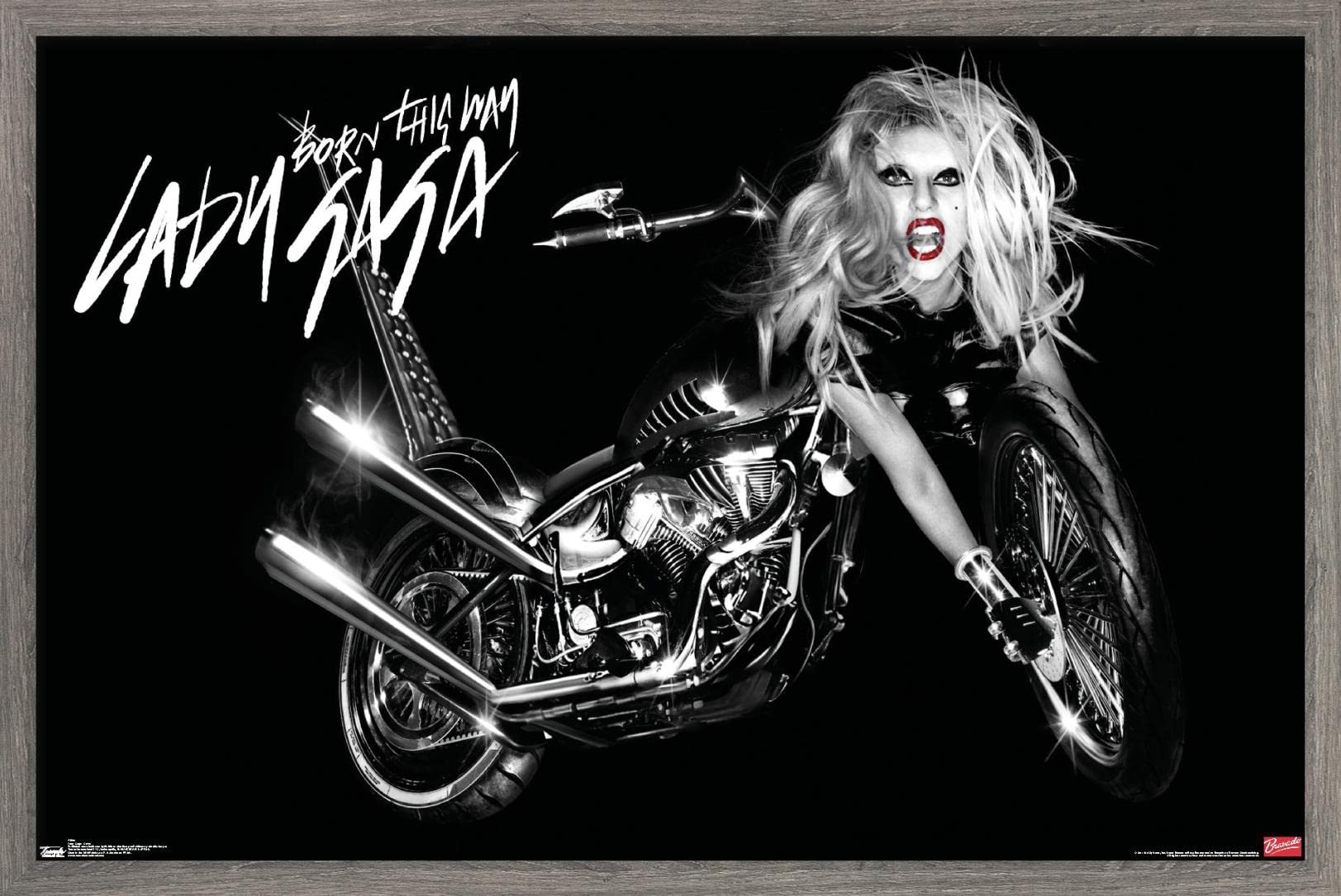 Trends International Lady Gaga - Cover Wall Poster, 22.375'' X 34'', Barnwood Framed Version