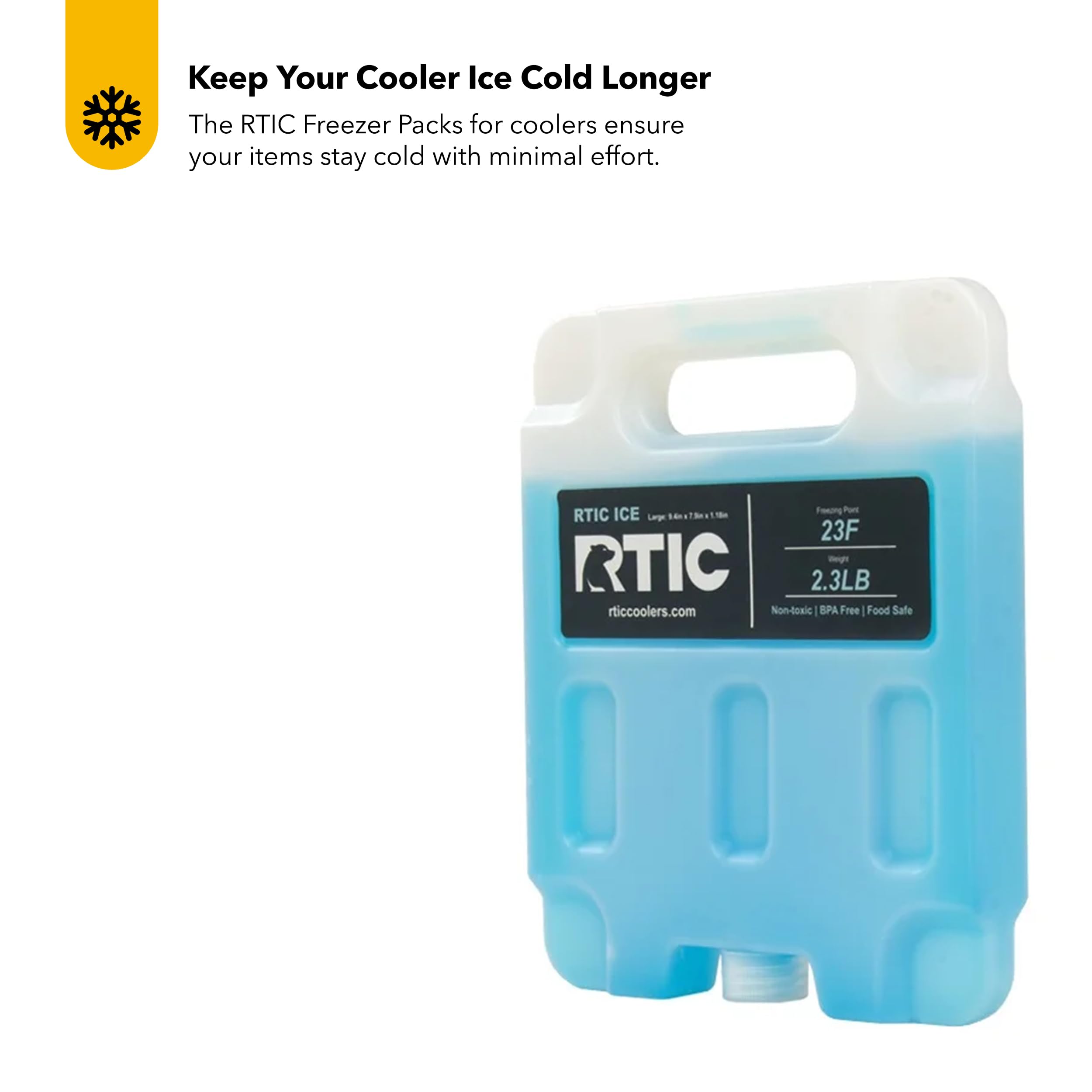 Rtic Refreezable Reusable Cooler Ice Packs Cold Ice Chest Pack Long-Lasting With Break-Resistant Design, For Food And Drink, Per