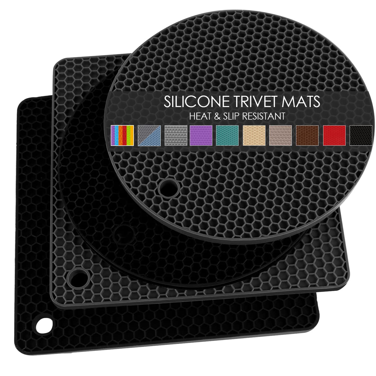 Silicone Trivet Mats, 4 Pack Silicone Pot Holders For Hot Pan And Pot Pads, Heat Resistant Counter Mats For Tables, Countertops,