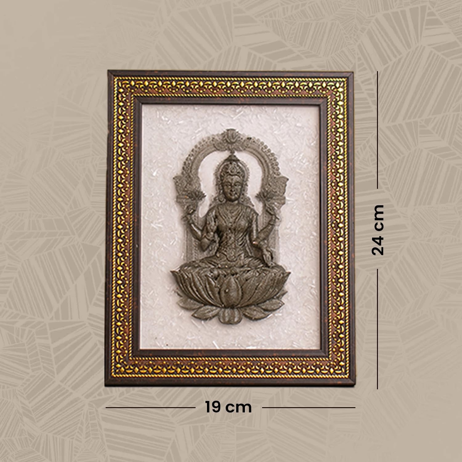 Astrotalk Pyrite Lakshmi Ji on Selenite Frame | Pyrite Stone Brings Money & Abundance | Maa Lakshmi Pooja Decorative Items for Home & Office | Gift for Man & Woman | 19x24x1 cm | 1 Piece