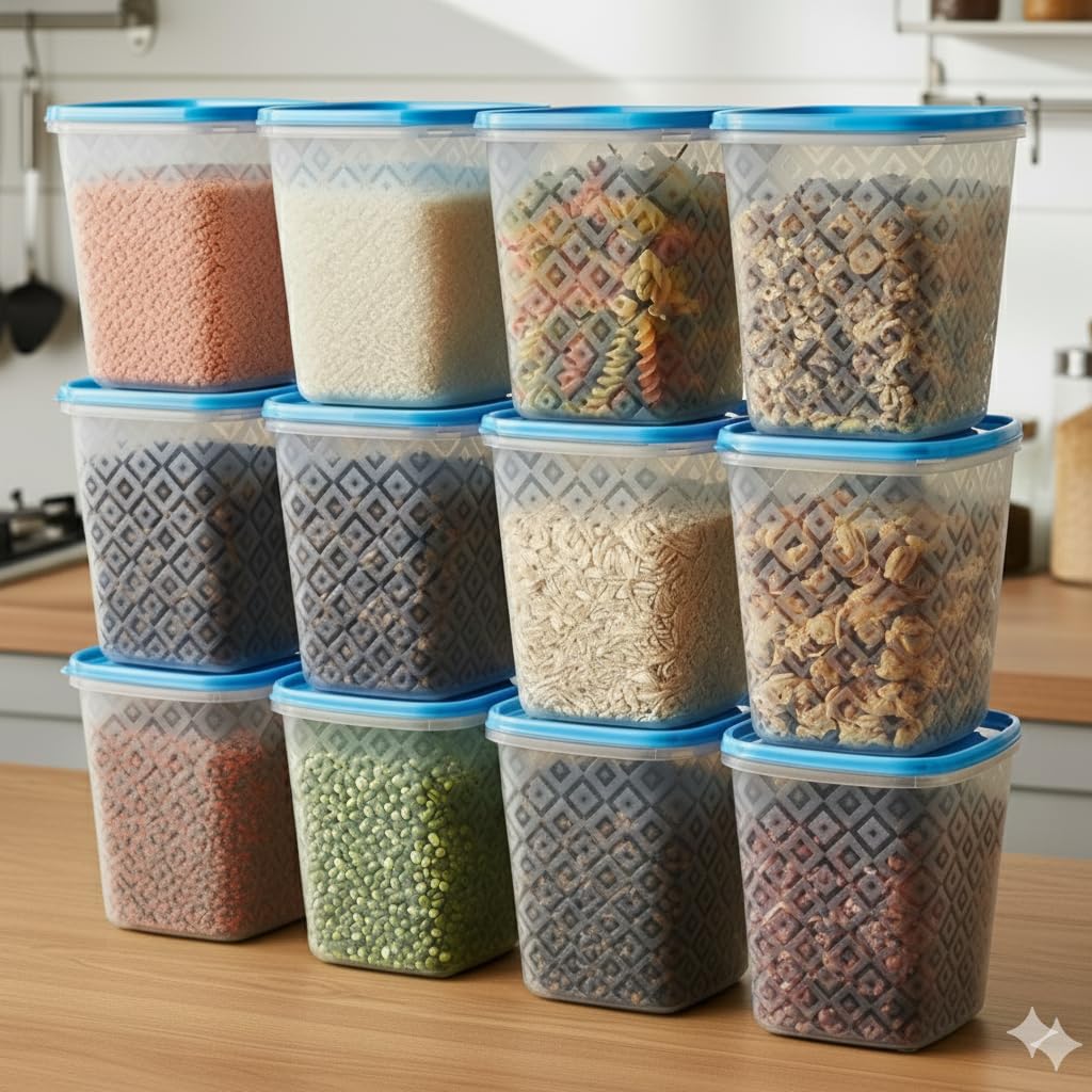 Loknath 2 Liter Kitchen Storage Boxes Set Of 12-2000 Ml, Storage Container Set For Kitchen Plastic Storage Container Combo Sets 