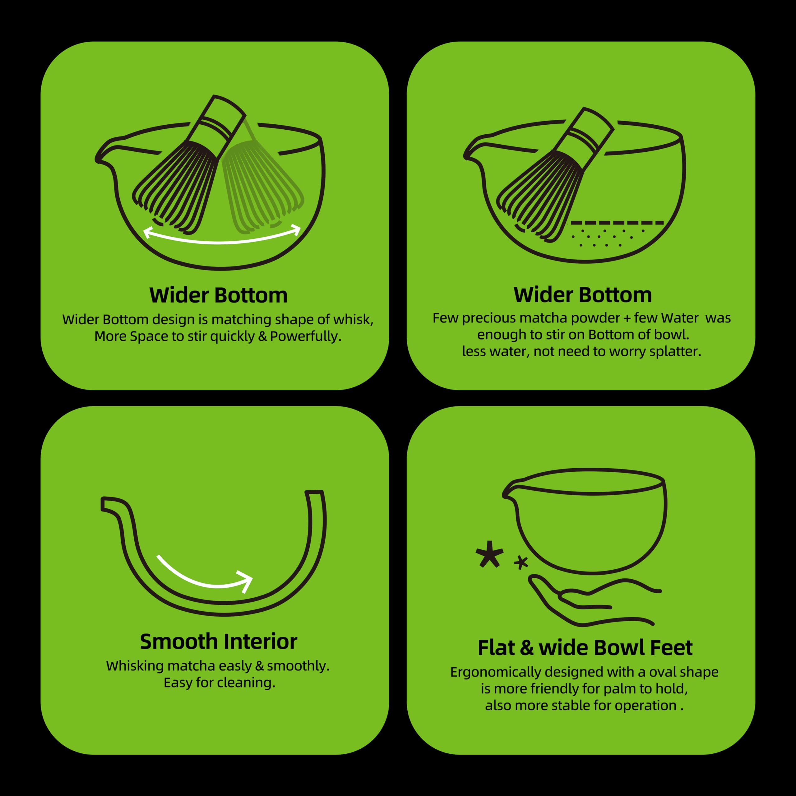 Teanagoo Japanese Natural Rock Texture Matcha Bowl (Pouring Spout) With Whisk Holder, 18 Oz, K12, Dk.Grey, Chawan Matcha Tea Bow