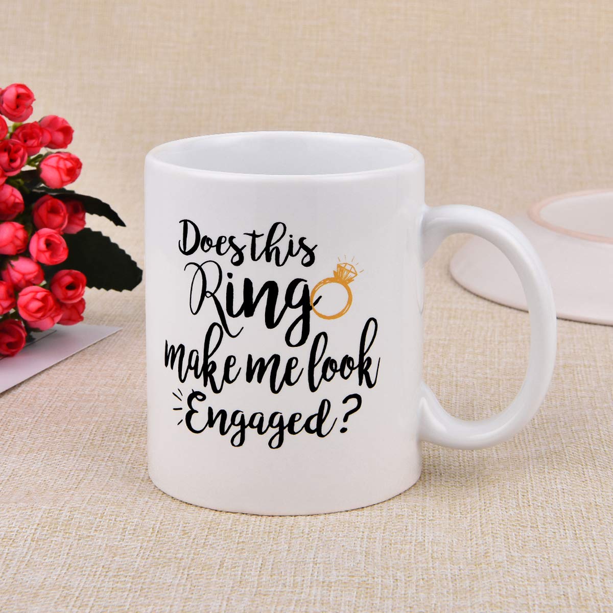 Maustic Funny Coffee Mug Does This Ring Make Me Look Engaged Coffee Tea Cup Funny Mug Novelty Coffee Mug For Men Women Birthday