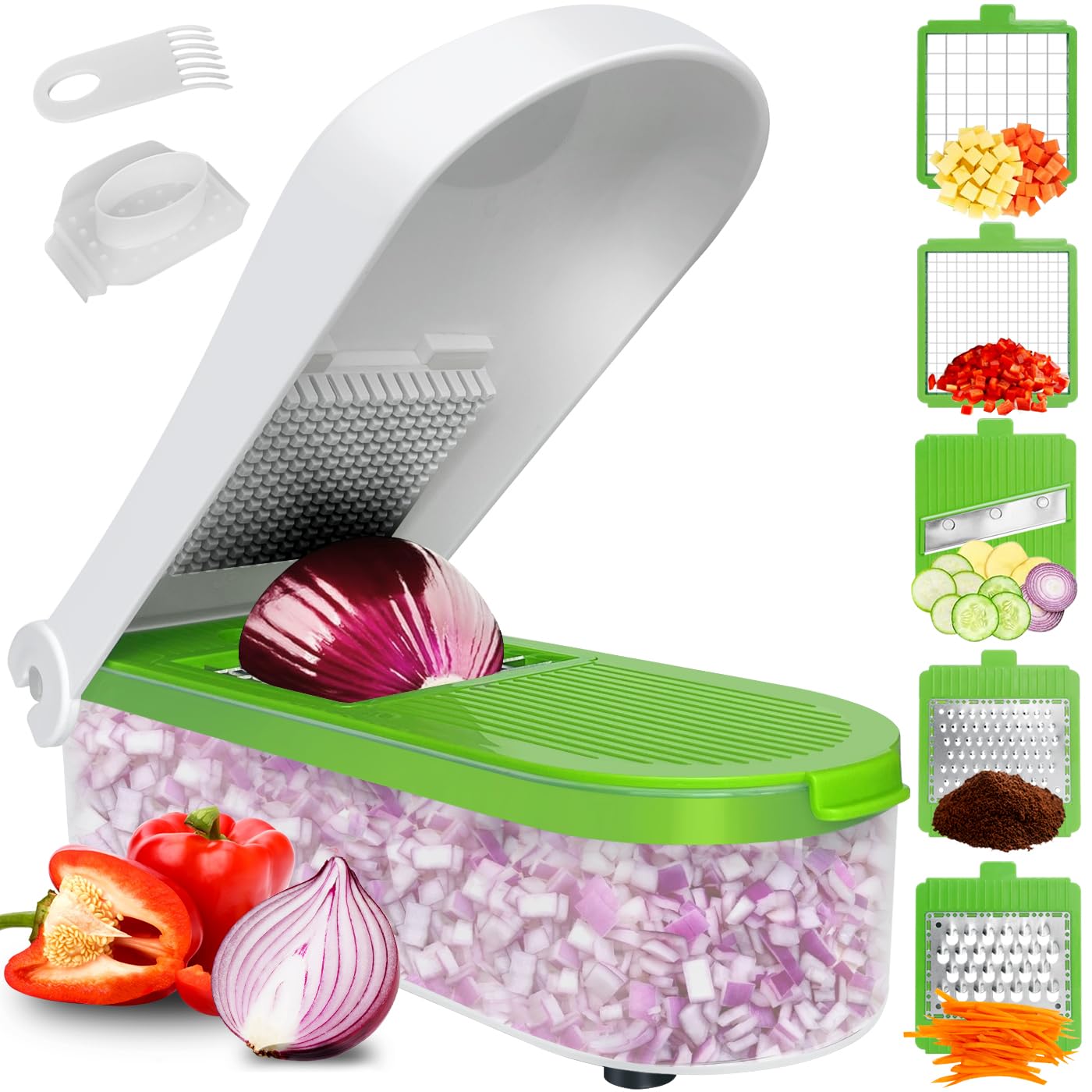 Lhs Vegetable Chopper Slicer Veggie Chopper Dicer Cutter Multifunctional Food Chopper Onion Chopper Salad Potato Cutter Vegetabl