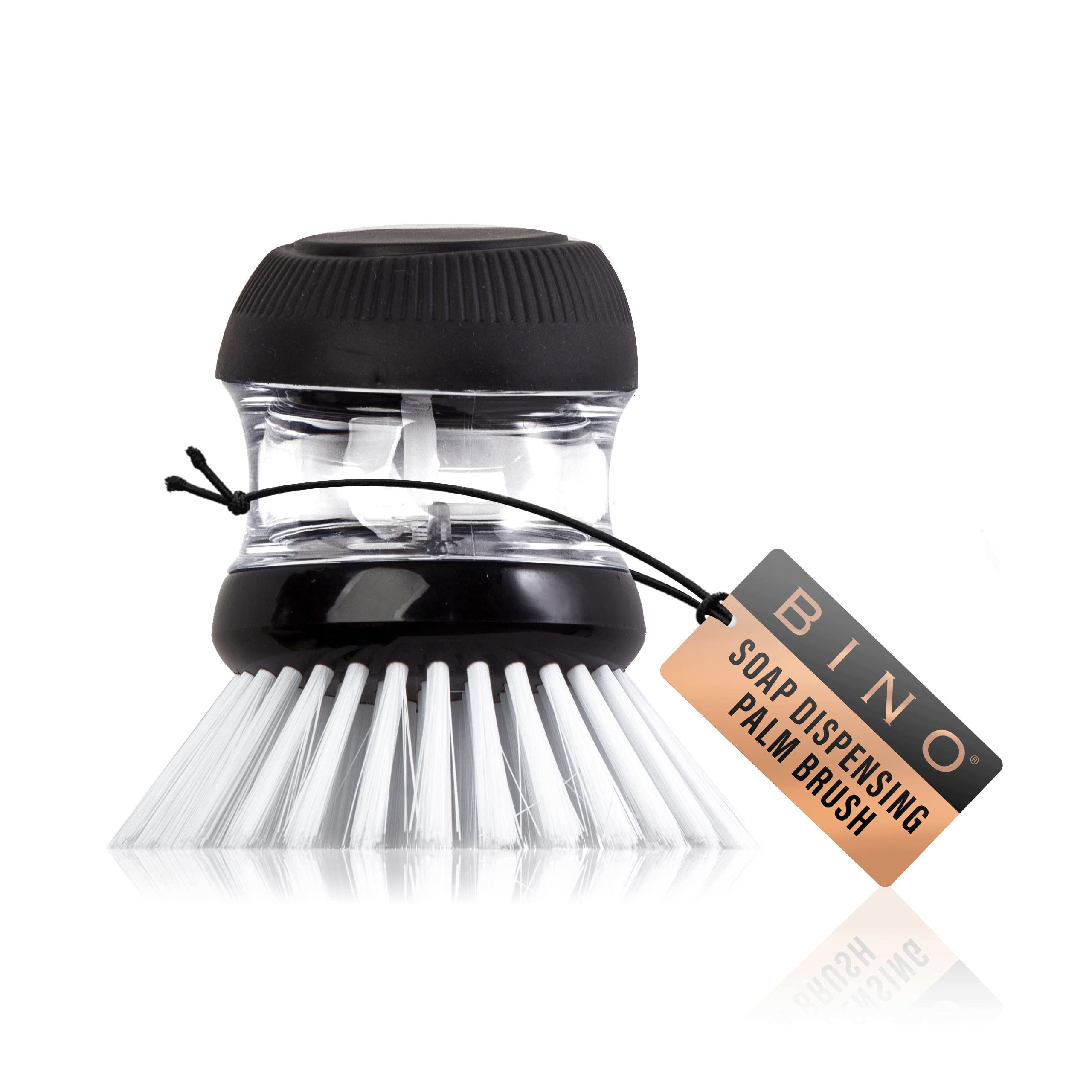 Bino Soap Dispenser Palm Brush | Round Dish Brush | Scrub Brush For Dishes | Wash Dishes Brush | Dish Scrubber | Nylon Scrubber