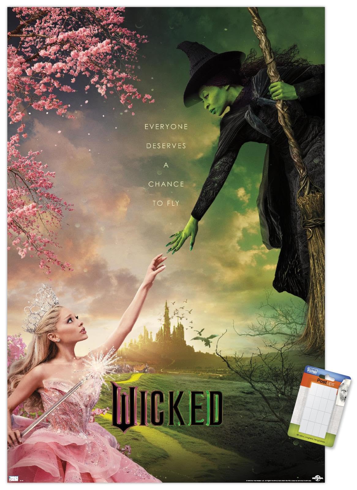 Trends International Wicked - One Sheet Wall Poster, 22.4L X 14.7W, Premium Poster & Mount Bundle