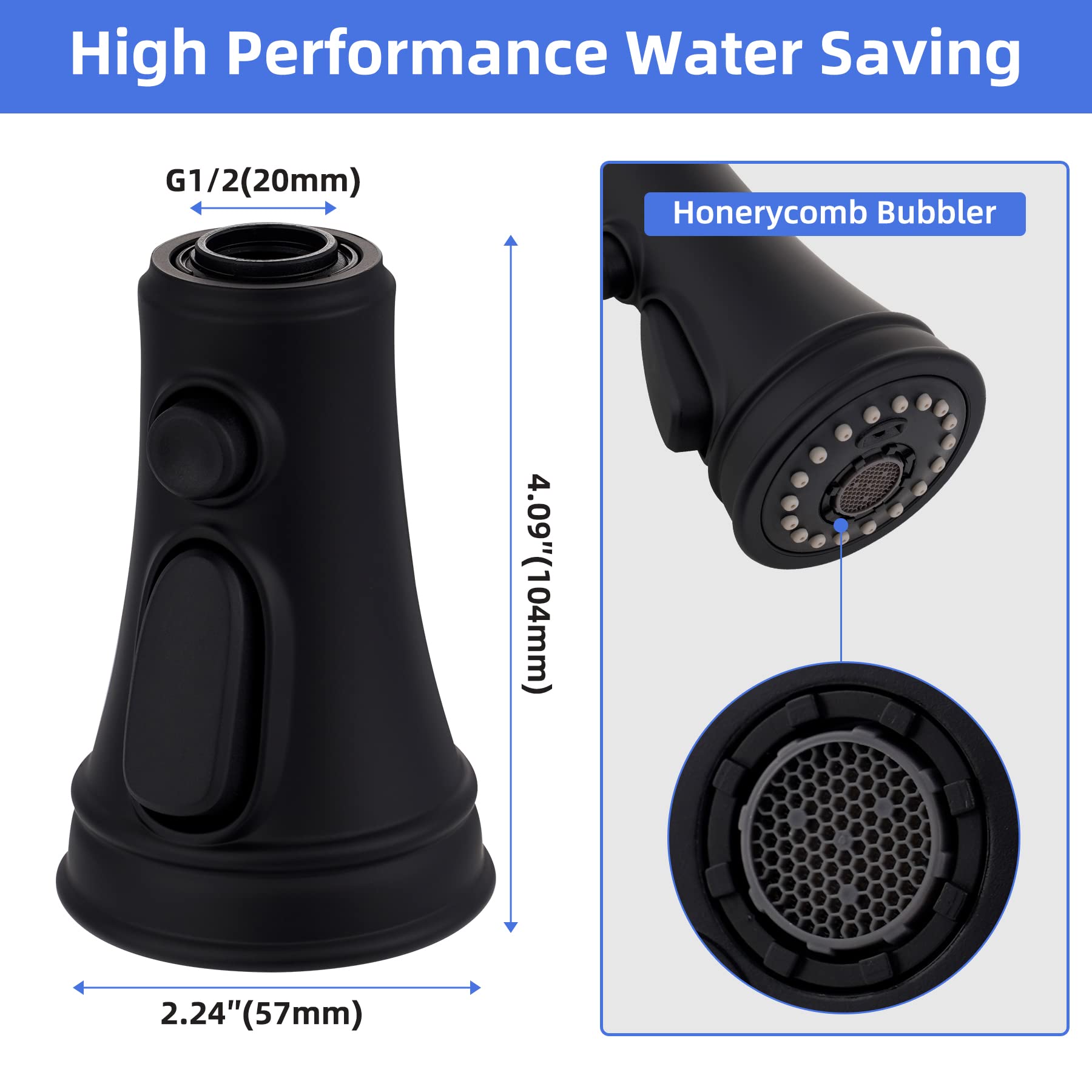 Universal Pull Down Spray Head 3 Modes For Kitchen Faucet, Kitchen Sink Faucet Aerator Sprayer Nozzle, Faucet Head Replacement C