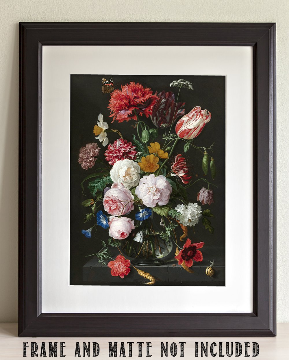 Make Em Laugh Still Life Art Print - Flowers in Glass Vase, 11x14 Unframed, Multi-Color, Great Home Decor Gift for Gardeners