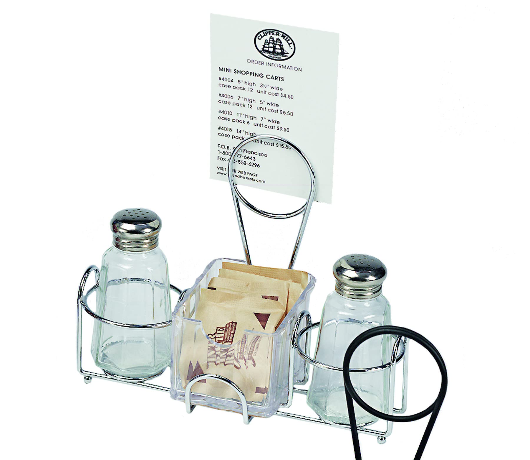 G.E.T. 4-22735 Chrome Metal Two Compartment Condiment Caddy Metal Table Caddies Collection