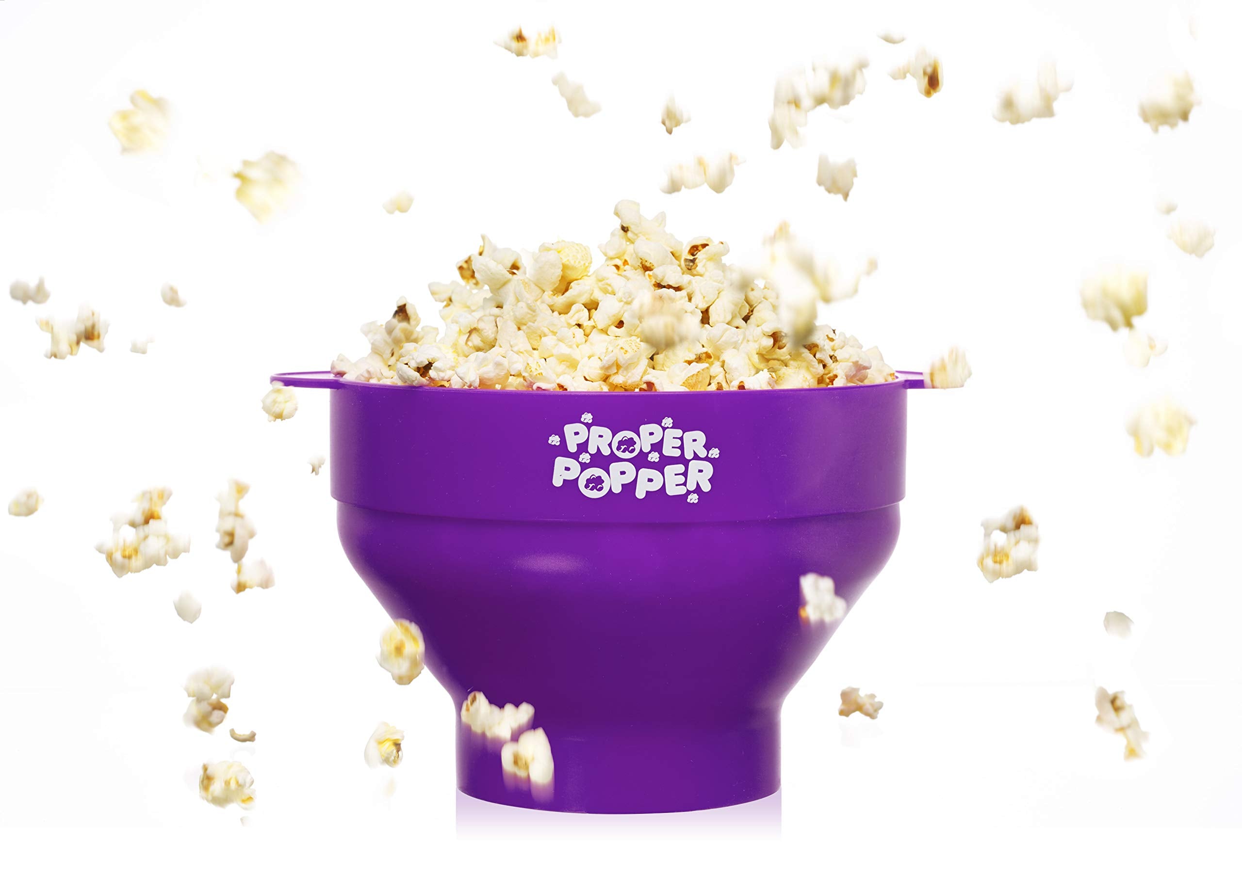 The Original Proper Popper Microwave Popcorn Popper, Silicone Popcorn Maker, Collapsible Bowl Bpa Free & Dishwasher Safe - (Purp