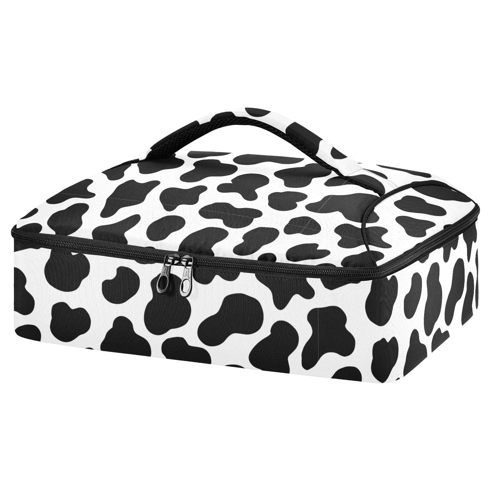 Zoeo Casserole Carrier Insulated Cow Stria Dish 9X13 With Lid Party Travel Warmer Bag For Hot Or Cold Food Lasagna Pizza Holder