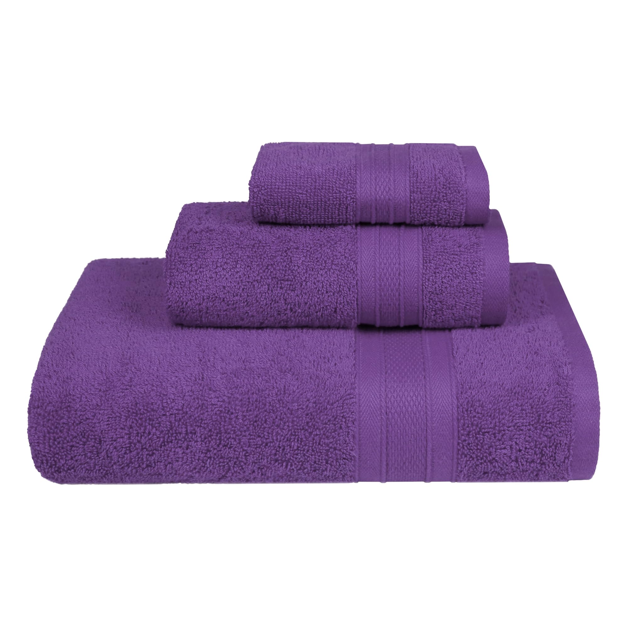 Trident Soft Comfort Air Rich Towels For Bath, 100% Cotton Towel, Super Soft, Highly Absorbent, 3 Pieces Towel Set, 500 Gsm - Pl