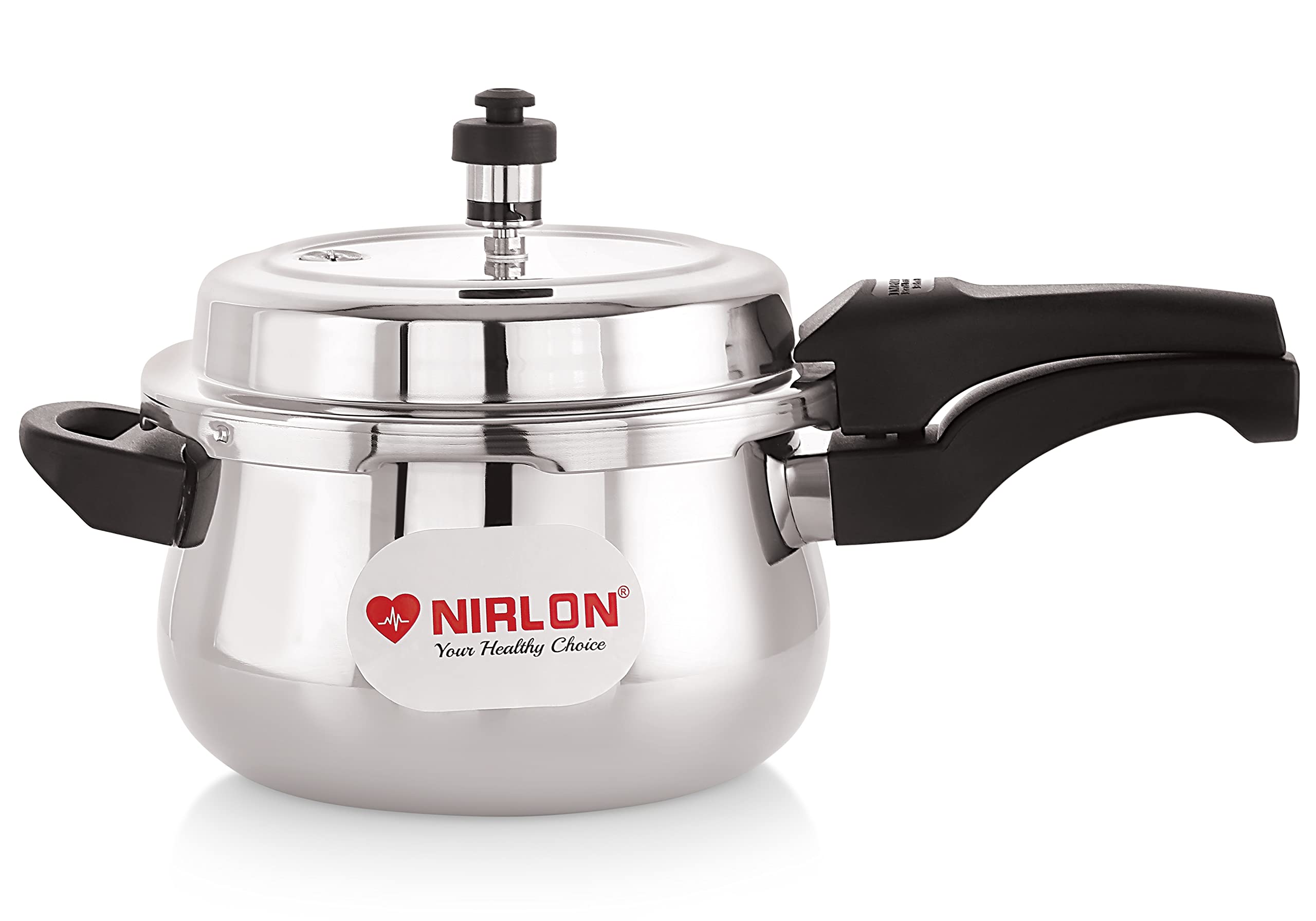 Nirlon Induction And Gas Stove Compatible Outer Lid Belly Triply Stainless Steel Pressure Cooker, 5 Liters