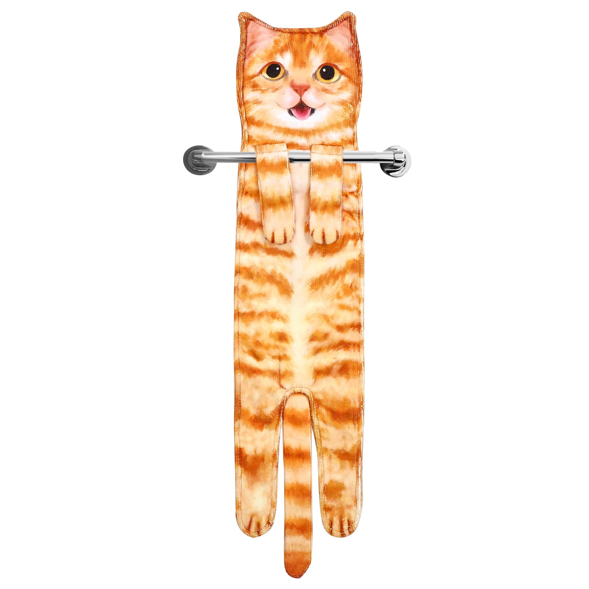 Agrimony Cat Funny Hand Towels For Bathroom Kitchen - Cute Decorative Cat Decor Hanging Washcloths Face Towels Super Absorbent S