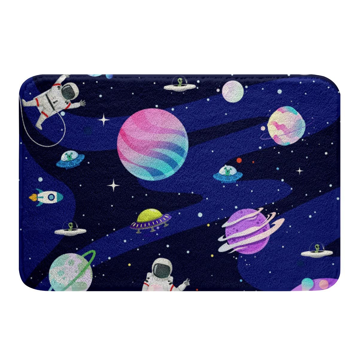Galaxy Bathroom Rugs Universe Planet Bath Rugs Non Slip Bedroom Outer Space Astronaut Decor Bath Mats For Bathroom Space Rocket