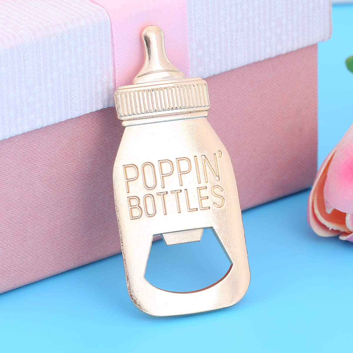 Pack Of 16 Poppin Bottle Opener Baby Shower Favors Gift With Exquisite Packaging Box,Baby Shower Souvenirs For Guests Baby Showe