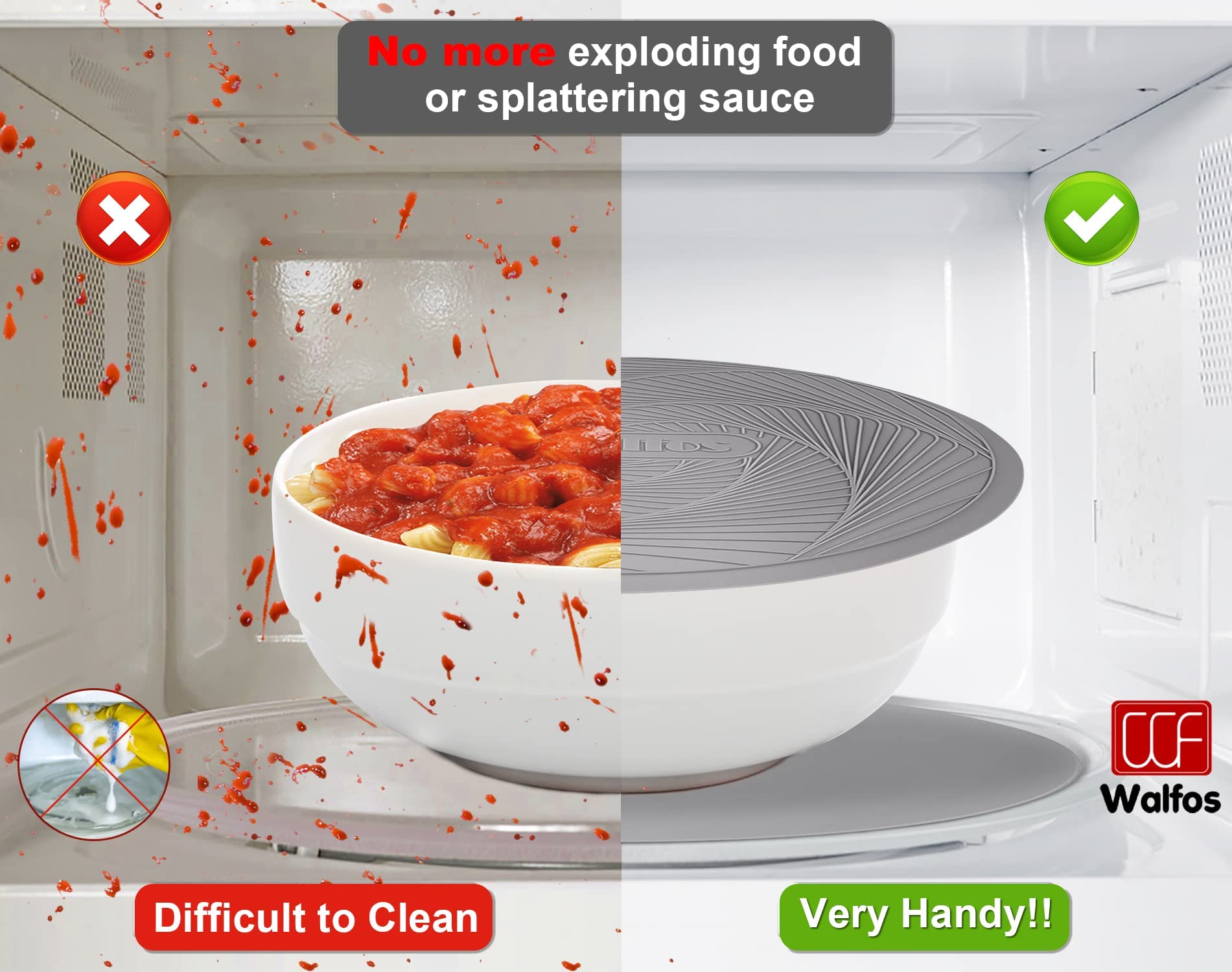 Silicone Microwave Mats, Walfos Heat Resistant Multi-Purpose Microwave Trivet Mat, Non-Slip, Bpa Free And Dishwasher Safe, Perfe