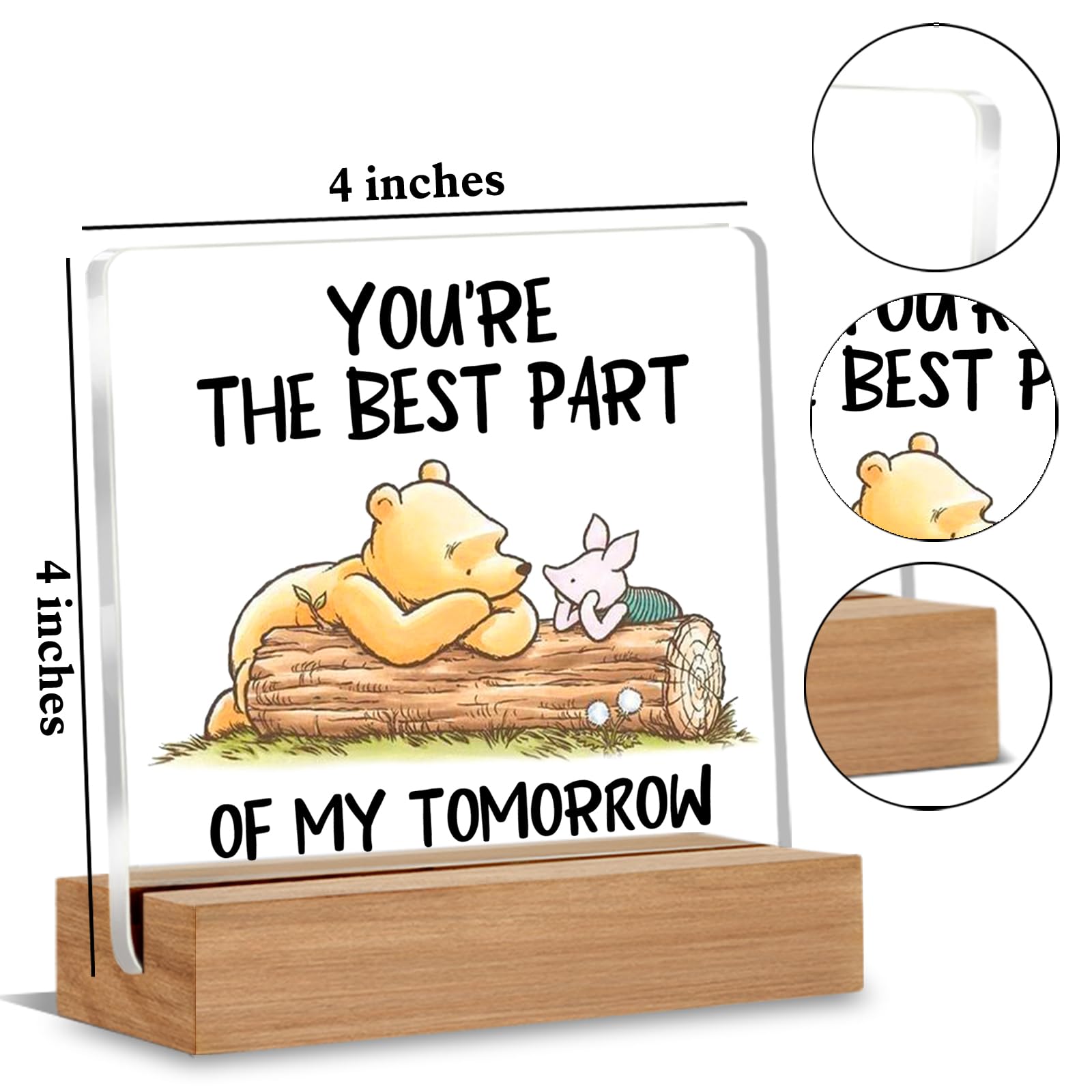 Winnie the Pooh Decor - Adorable Winnie the Pooh Gifts for Best Friends, Desk Decor Gift for Women Men Boy Girl, You  re the Bes