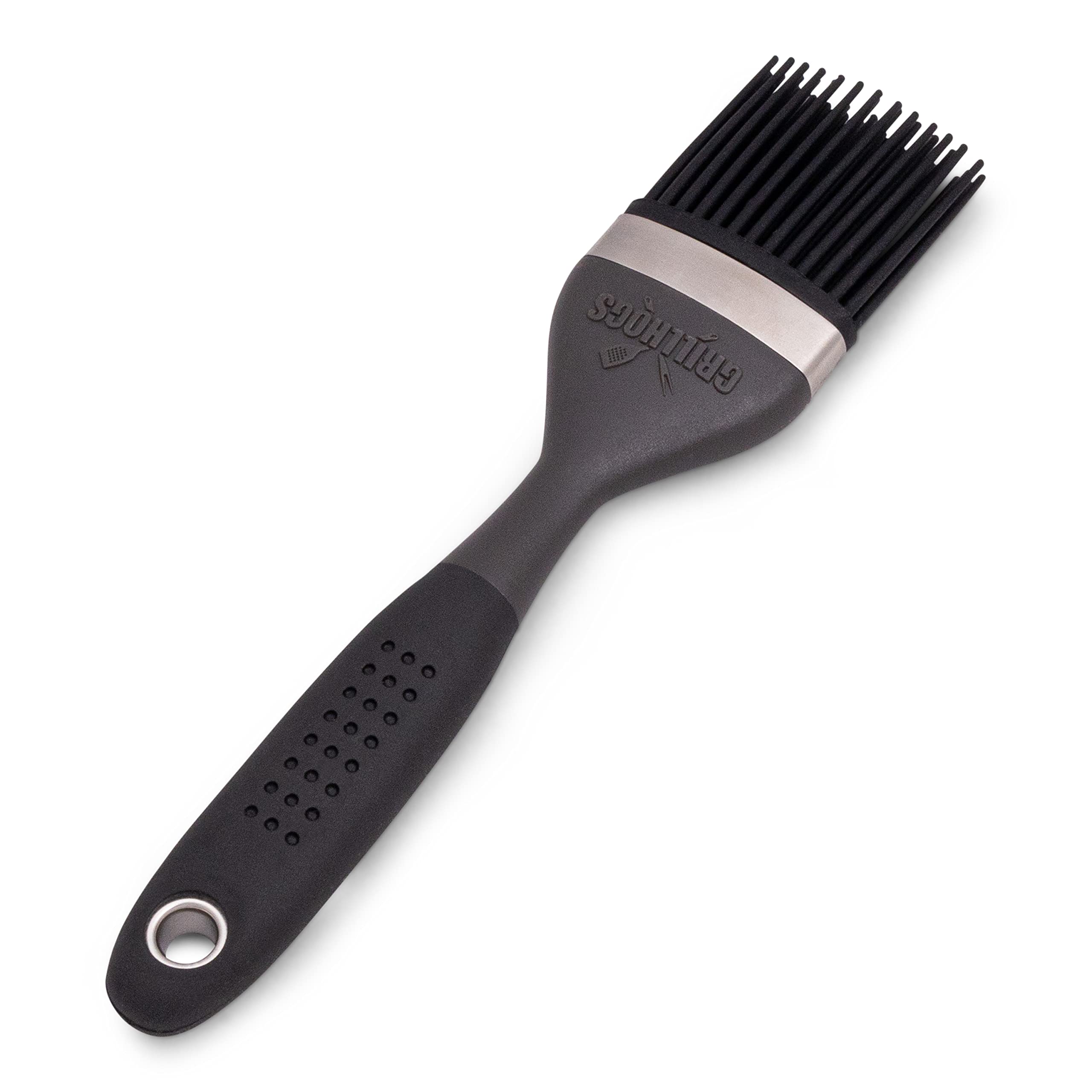 Grillhogs Silicone Sauce Basting Brush, Premium Soft Touch Handles, Pastry And Oil Brush & Barbecue Grilling, Dishwasher Safe &