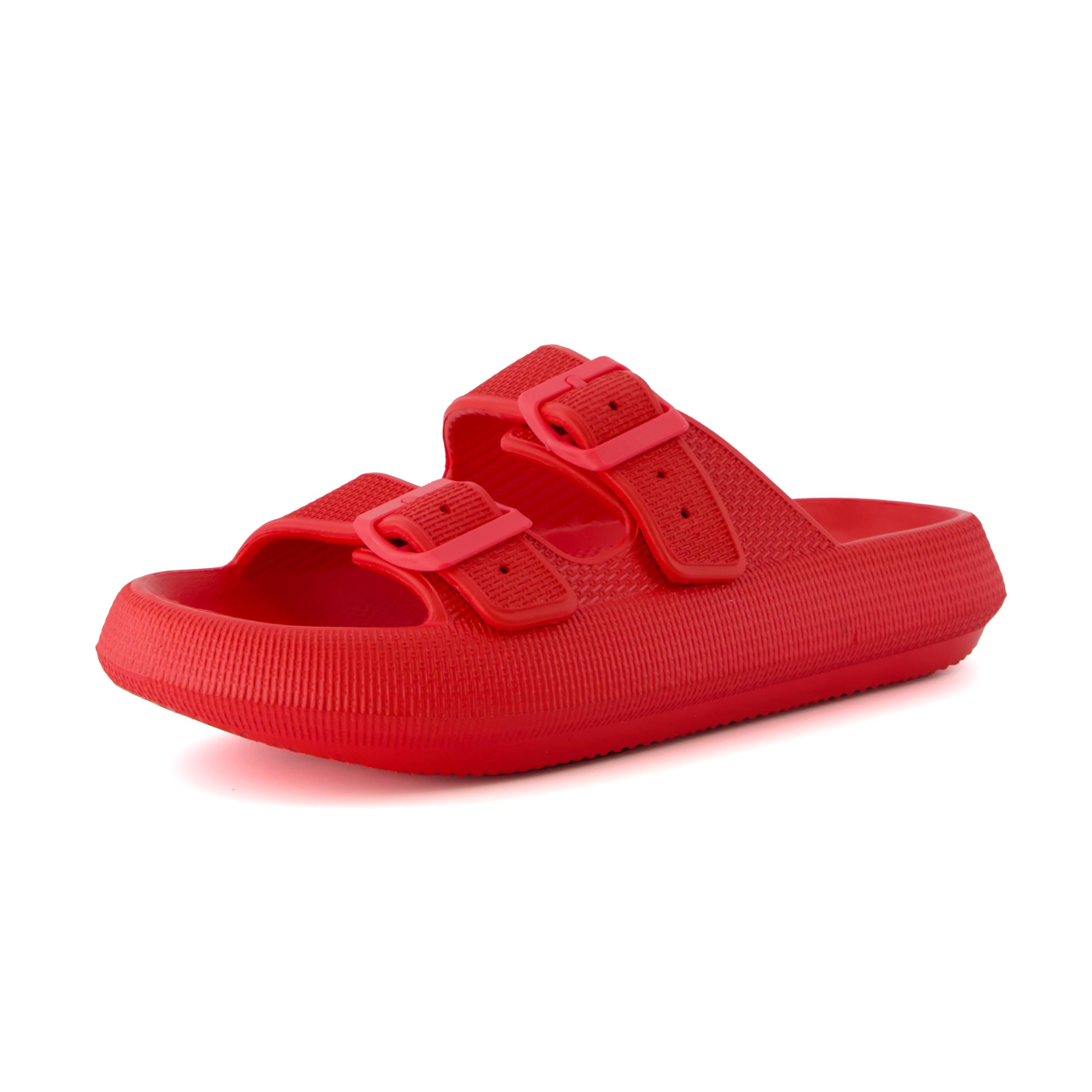 Cushionaire Womens Fame Recovery Cloud Slide With Comfort, Red 7
