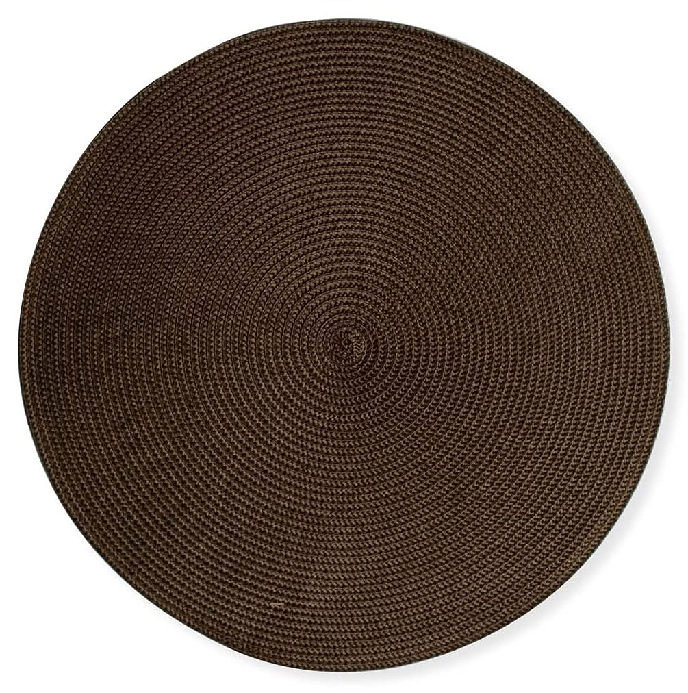 tag 15 in. Round Handwoven Placemats Set of 4 in Chocolate Brown Color Dinner Table Round Place Mats Home Dining Dinner Kitchen 