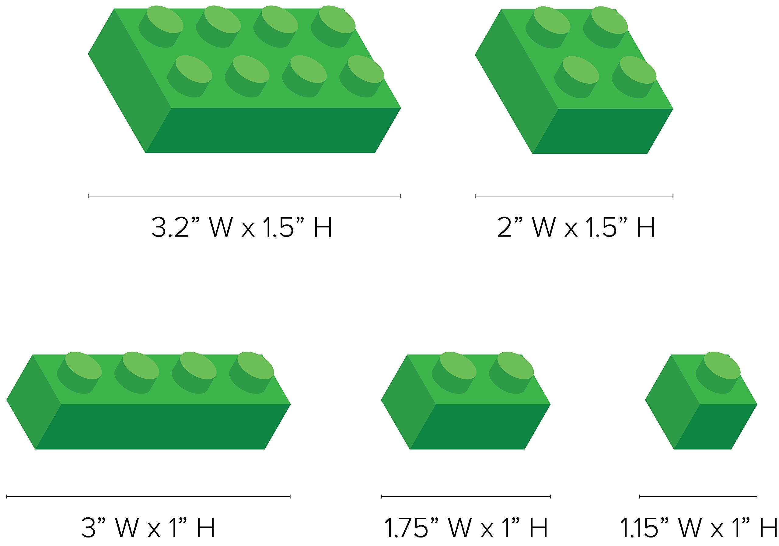 Sunny Decals Mini- Building Block Bricks Fabric Wall Decals, Set Of 98 Blocks In 4 Colors - Removable, Reusable, Respositionable