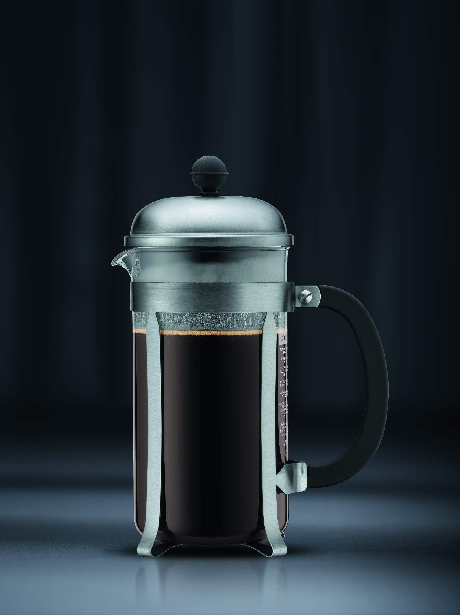 Bodum 34Oz Chambord French Press Coffee Maker, High-Heat Borosilicate Glass, Brushed Stainless Steel - Made In Portugal