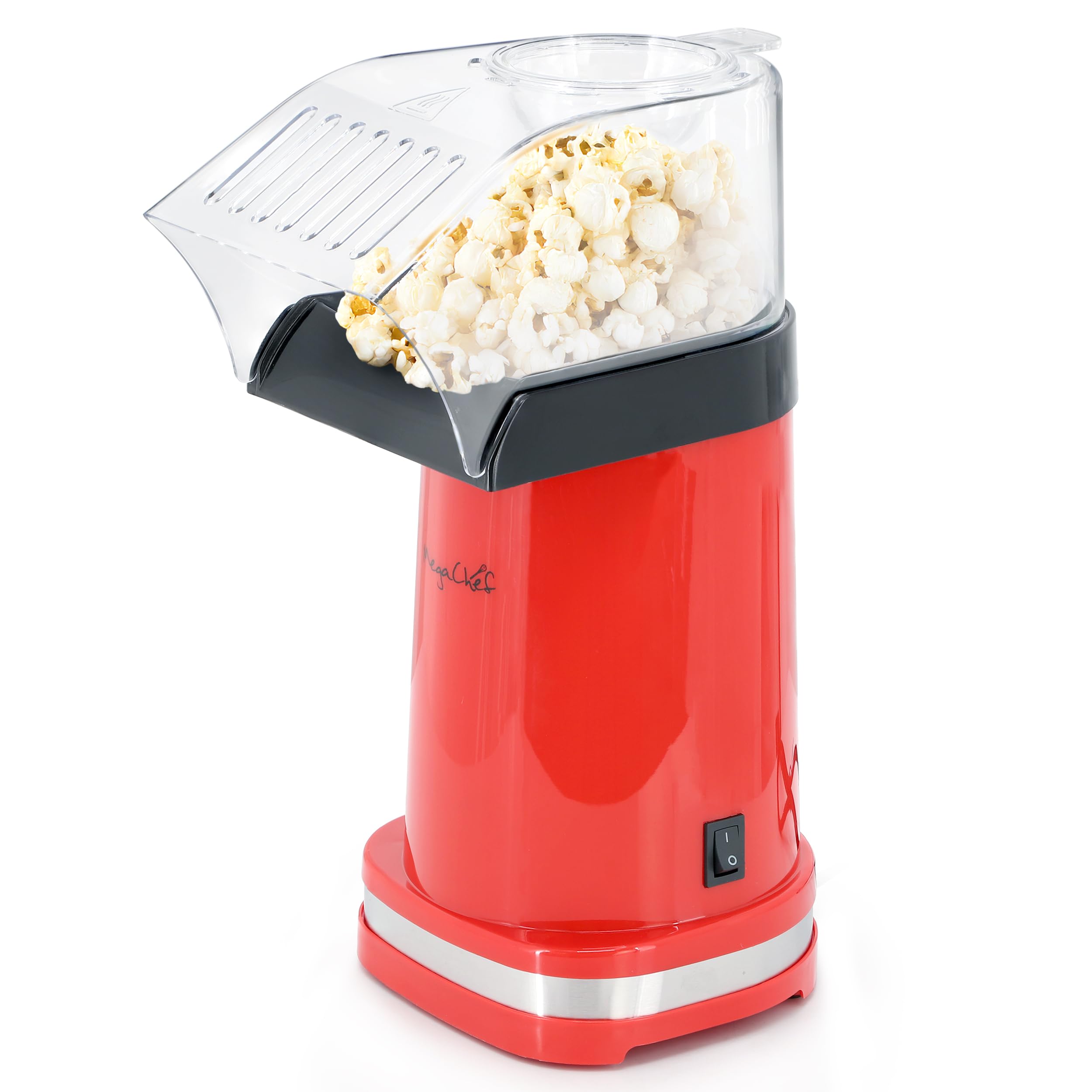 MegaChef Red Popcorn Popper, Popcorn Maker, Electric Hot Air Popper