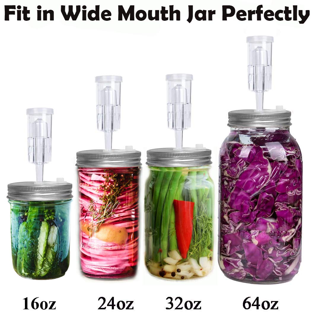 Fermentation Lids, 6 Set Fermentation Kit For Wide Mouth Jars, 6 Stainless Steel Fermenting Lids With 6 Silicone Grommets, 6 Air