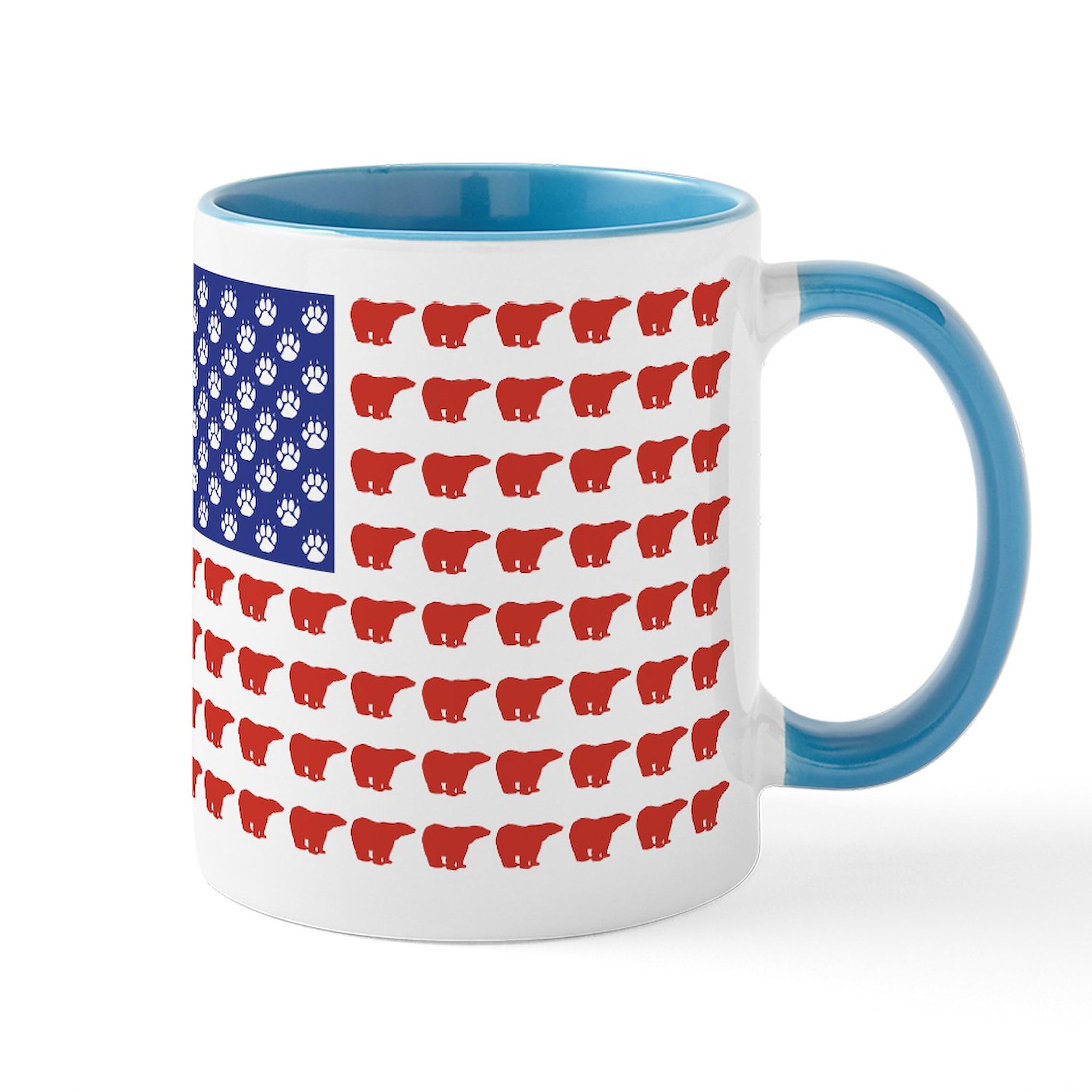 CafePress Polar Bear Patriotic Flag Print Mug 11 oz (325 ml) Ceramic Coffee Mug