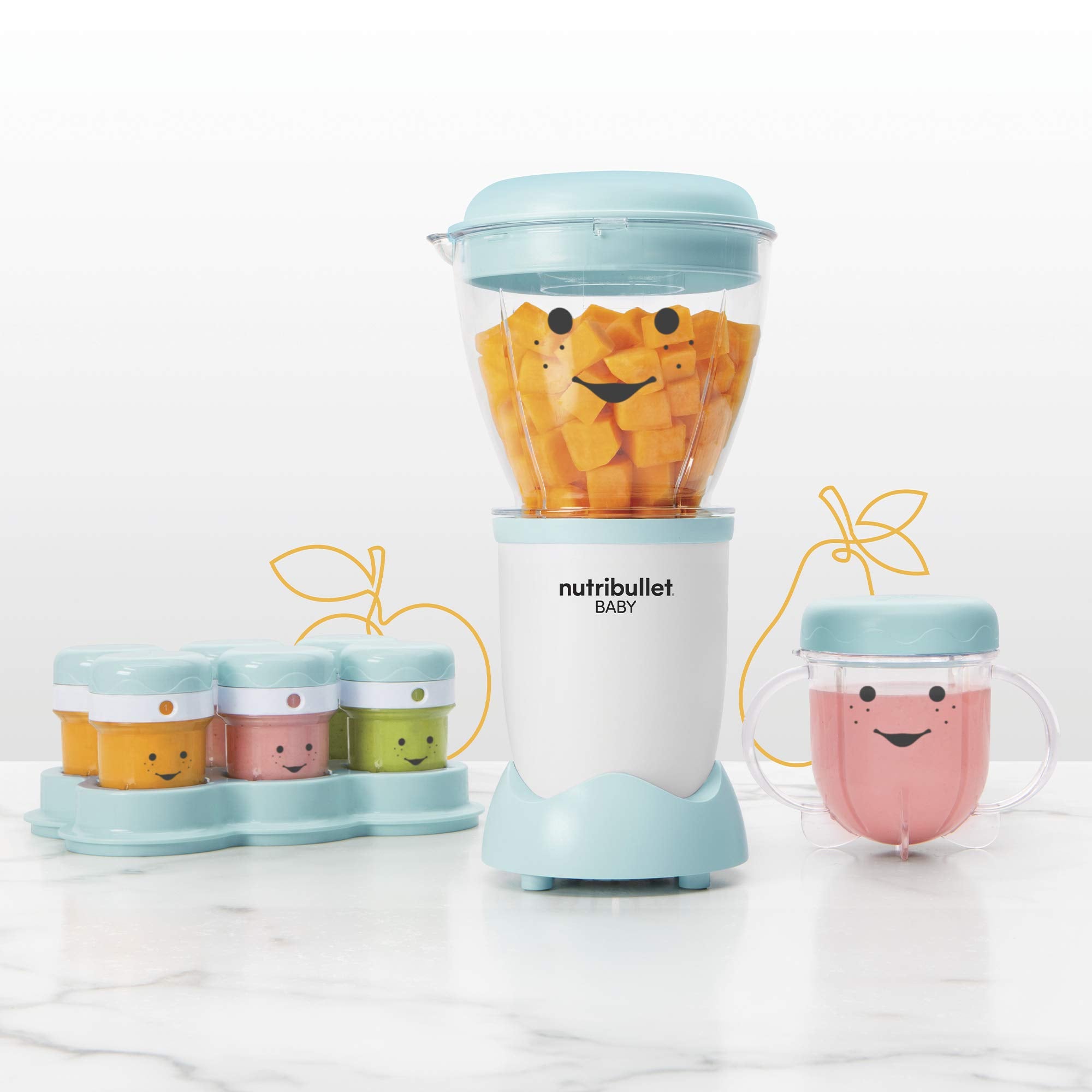 Nutribullet Nby-50100 Baby Complete Food-Making System, 32-Oz, White, Blue, Clear