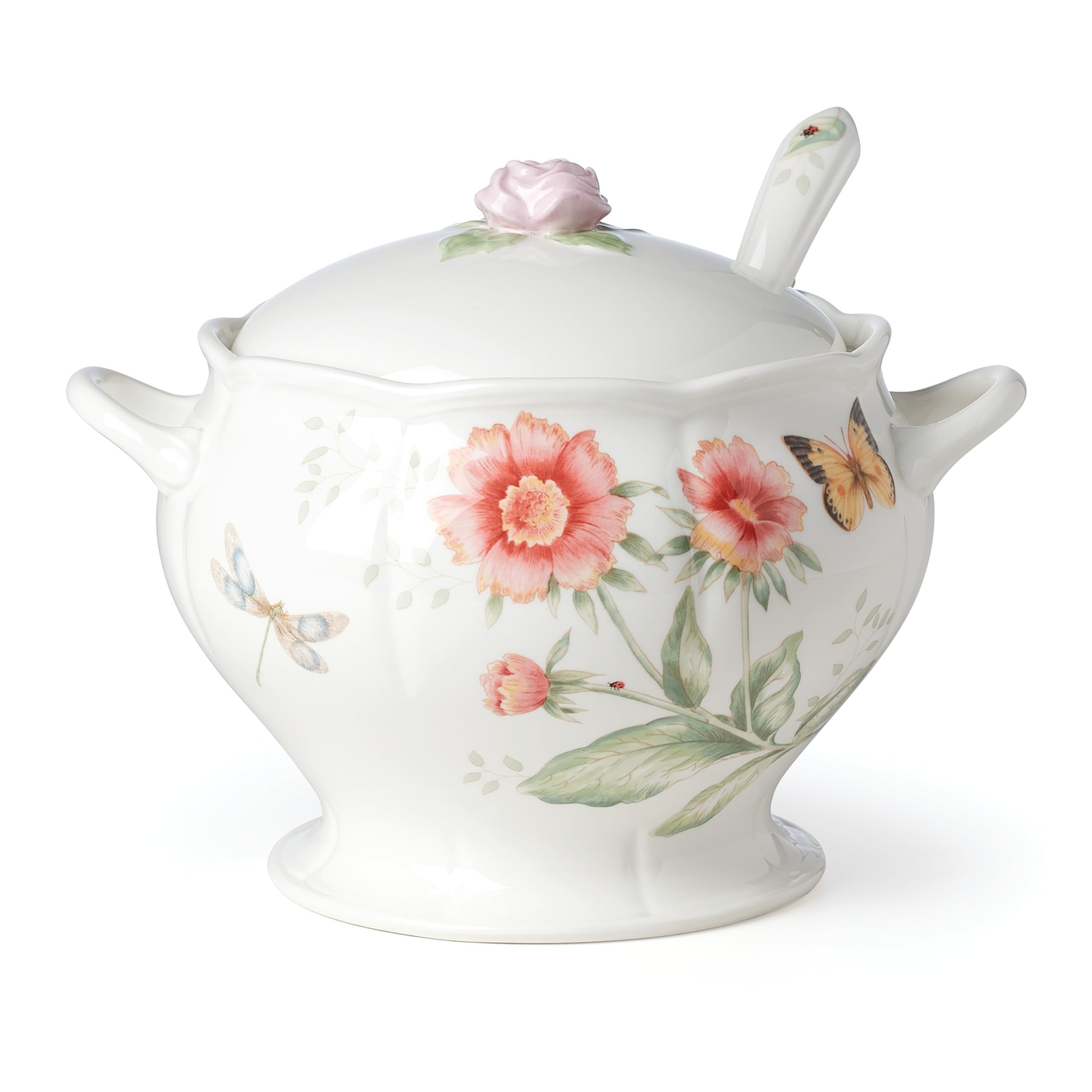 Lenox Butterfly Meadow Porcelain Soup Tureen and Ladle Set
