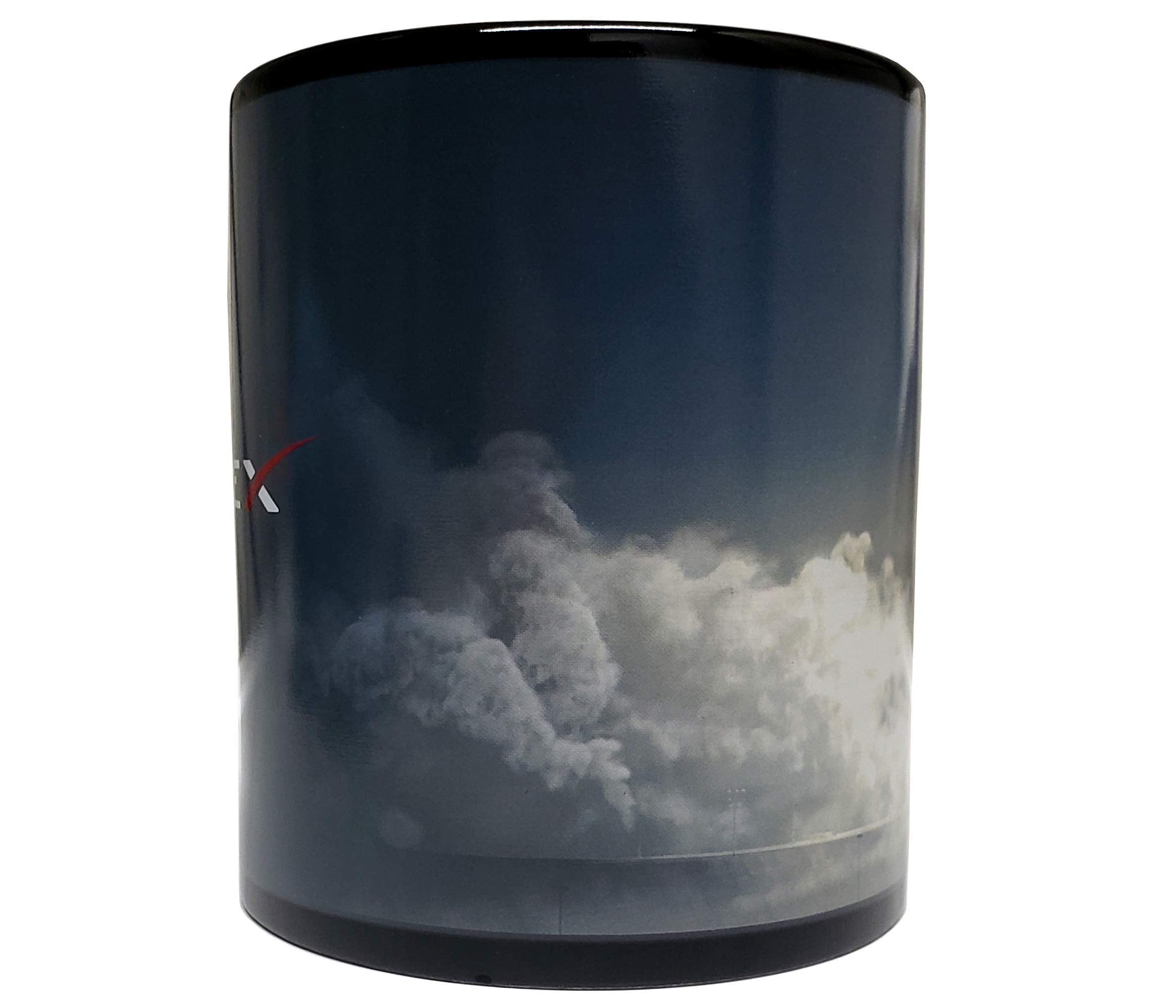 Mean Muggin SpaceX Falcon Rocket Launch Color Changing Heat Sensitive 11 Fluid Ounce Mug - Black Ceramic - Foam Box Protection -