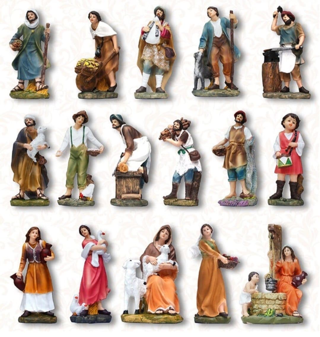 Karighar 16 Pcs Village Set For Crib Set/Nativity Set For Home/Christmas/Gifting & Decoration - 8 Inch Set