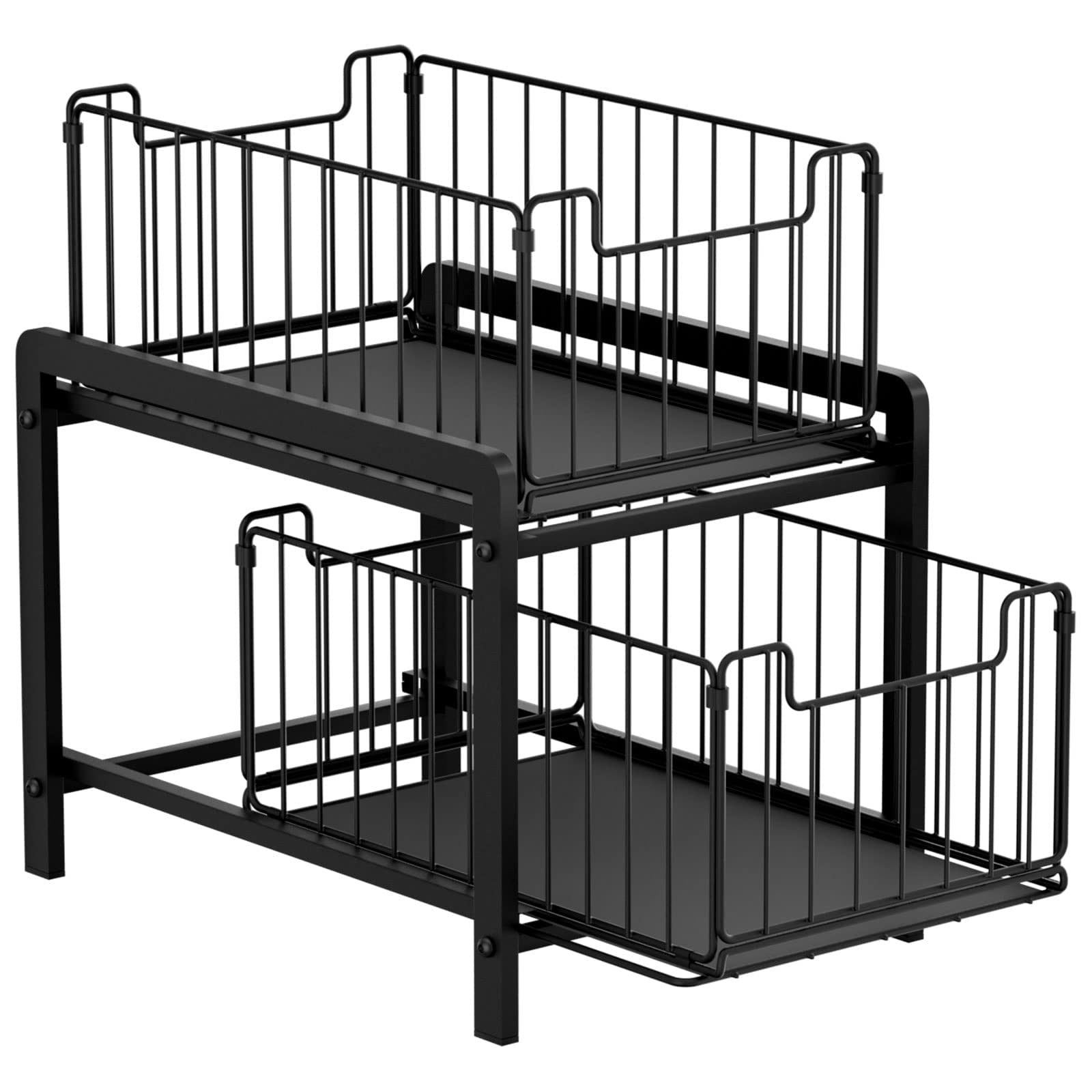 Npplus 2-Tier Under Sink Organzier: Iron Under Sink Cabinet Organizers With Sliding Drawer - Pull Out Home Storage For Bathroom