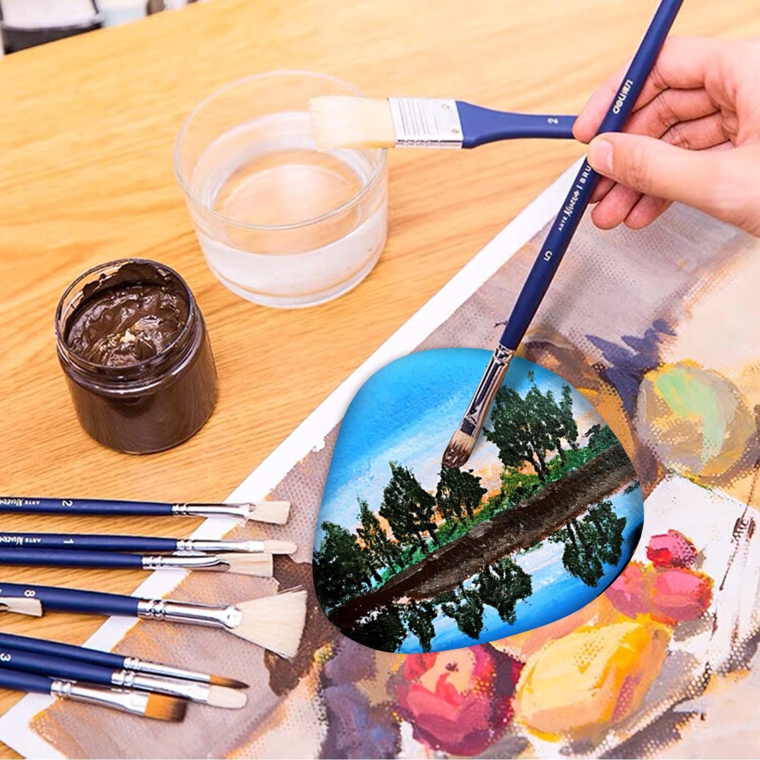 River Rocks for Painting 35 Pcs Large 3.5-5 Inch Flat Smooth Painting Stones Craft Rock to Paint for Kids Crafts Painting Bulk