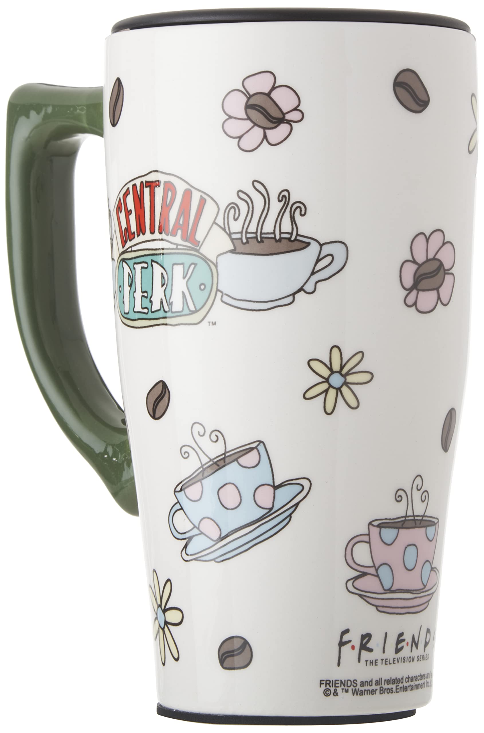 Spoontiques - Ceramic Travel Mugs - Central Perk Cup - Hot or Cold Beverages - Gift for Coffee Lovers