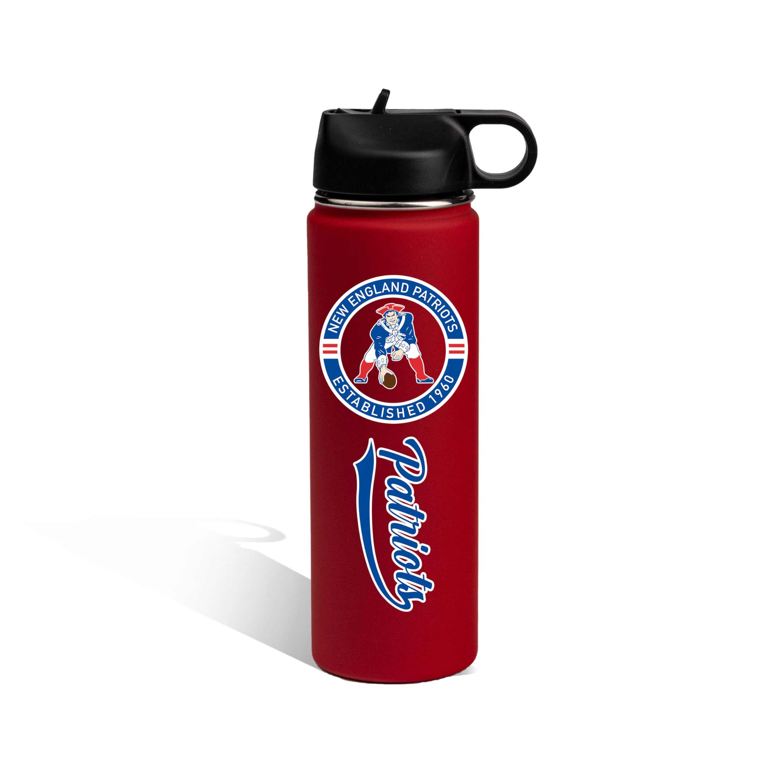 The Memory Company Officially Licensed 22oz Rubberized Water Bottle, New England Patriots