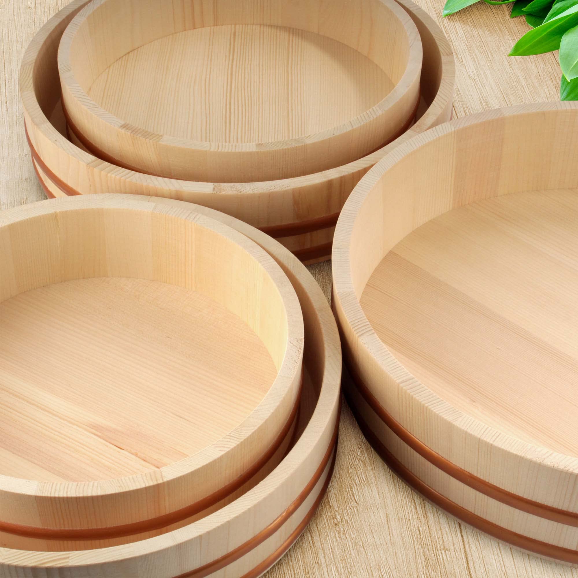 Bamboomn 15.3'' Hangiri Oke Sushi Rice Cooling Bowl/Tub, 1 Piece - Jumbo