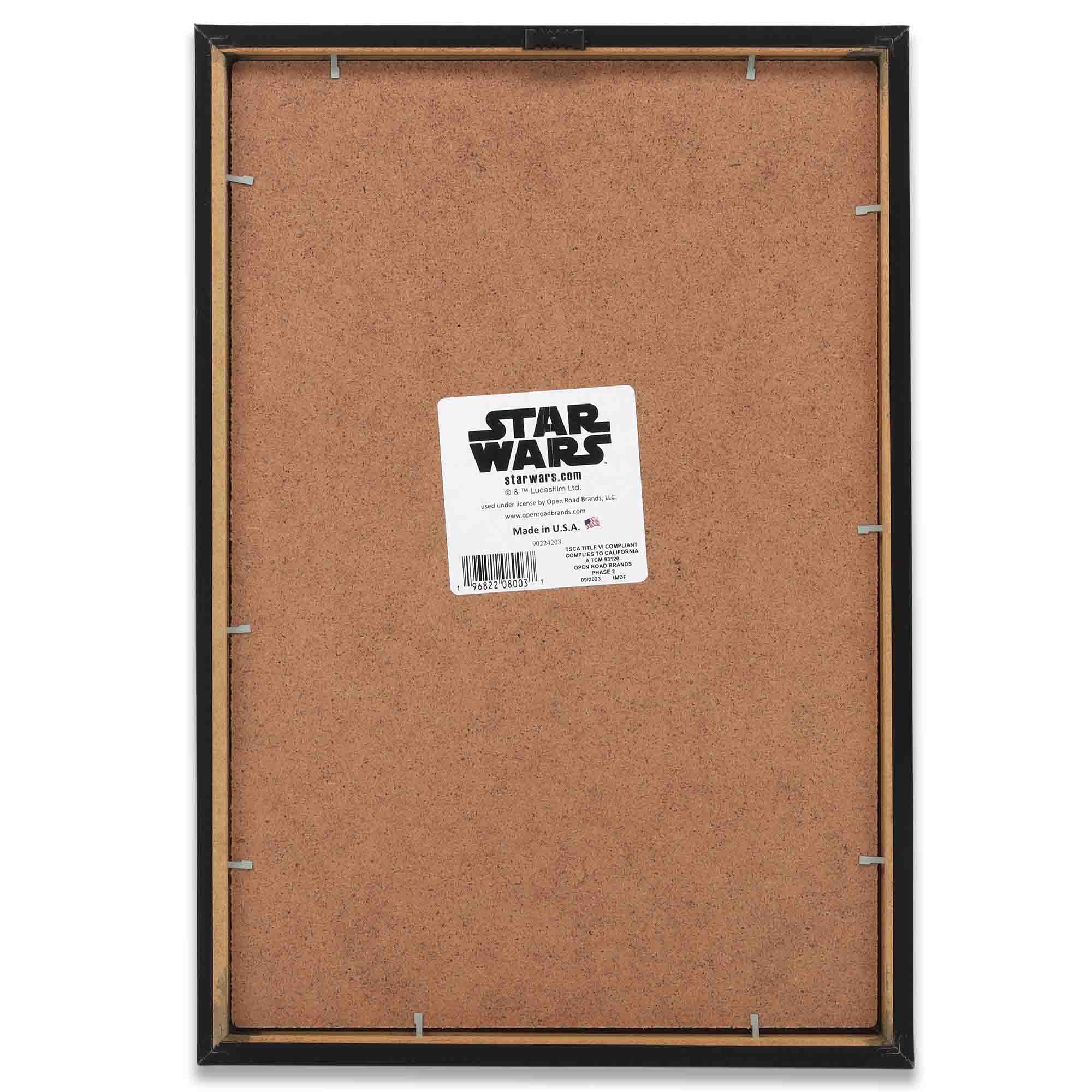 Disney Star Wars Darth Vader And At-At Framed Wood Wall Decor - Fun Darth Vader Wall Art For Man Cave Or Movie Room