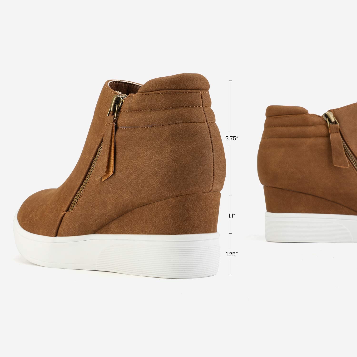 Dream Pairs Womens Tan Casual Platform Wedge Sneaker Booties Size 9 M Us Wedge-Snkr-2